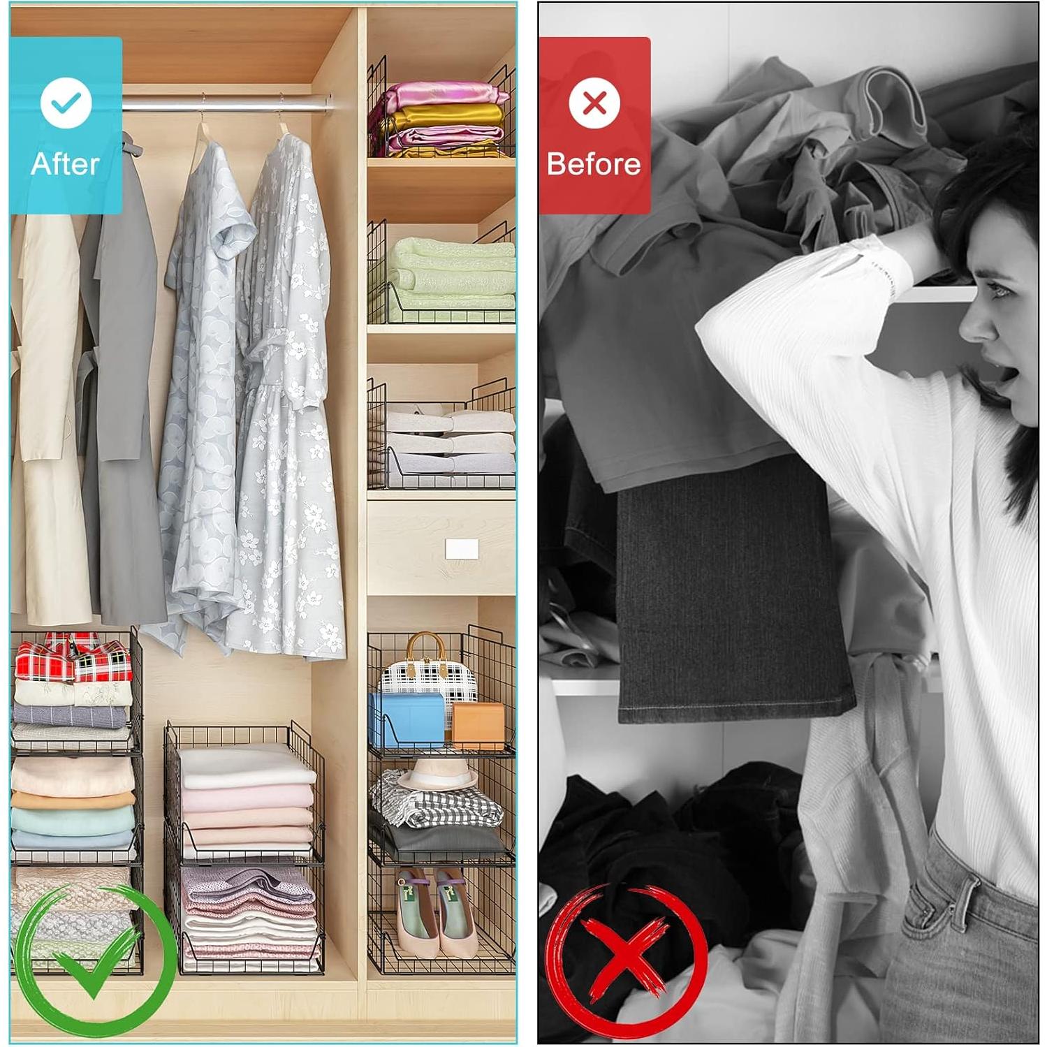 Organizadores de Closet Jakyitvi 4 Pack Metal 30,99x41,19x88,93cm