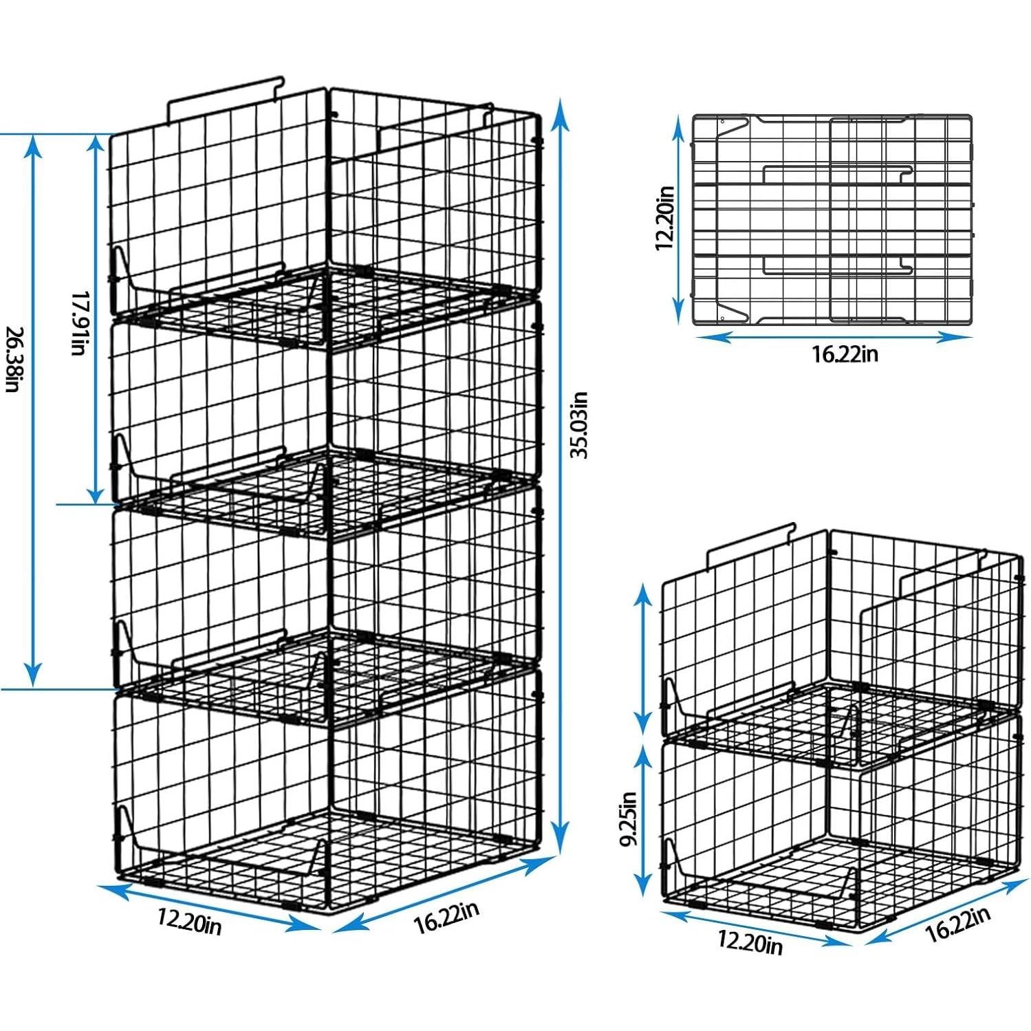 Organizadores de Closet Jakyitvi 4 Pack Metal 30,99x41,19x88,93cm