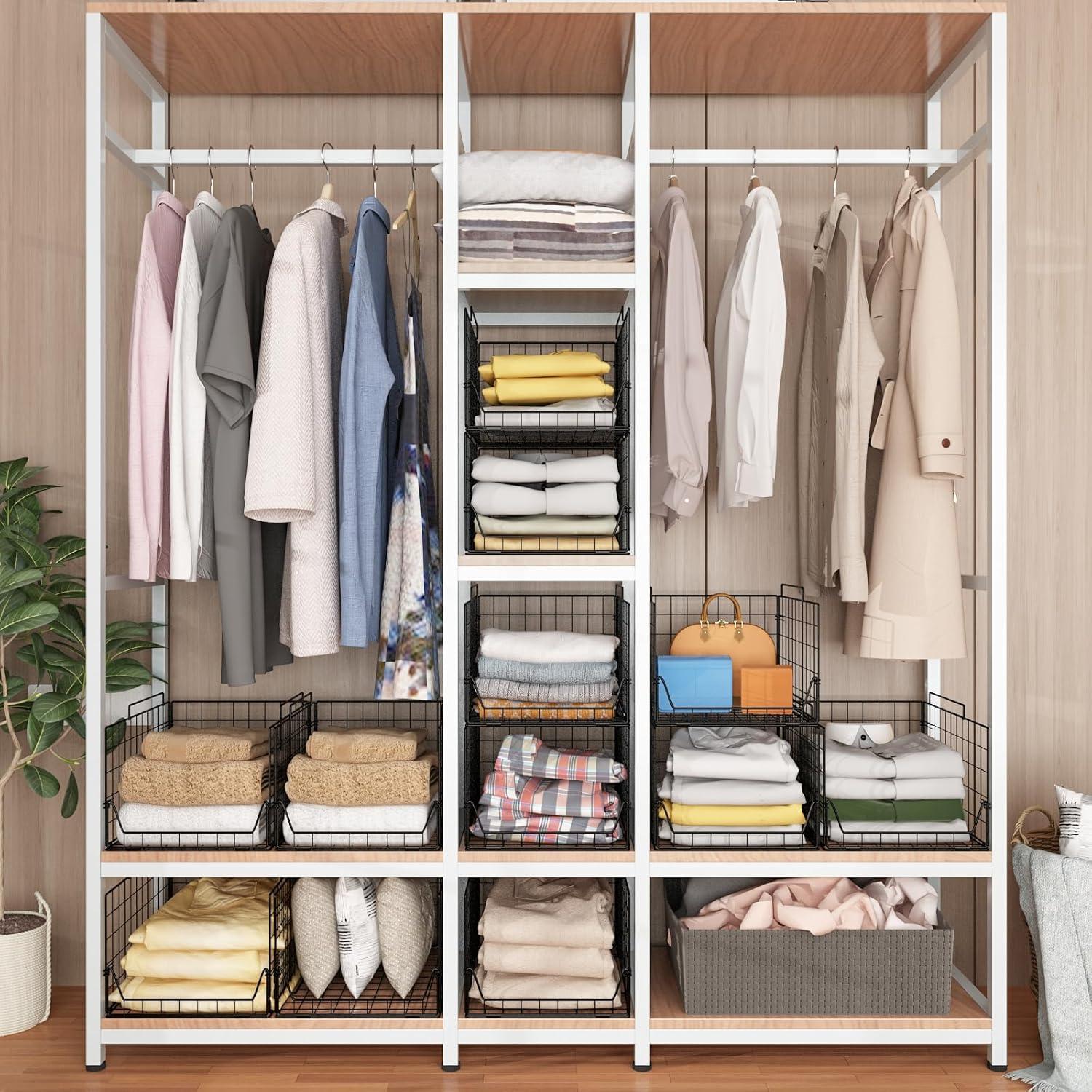 Organizadores de Closet Jakyitvi 4 Pack Metal 30,99x41,19x88,93cm