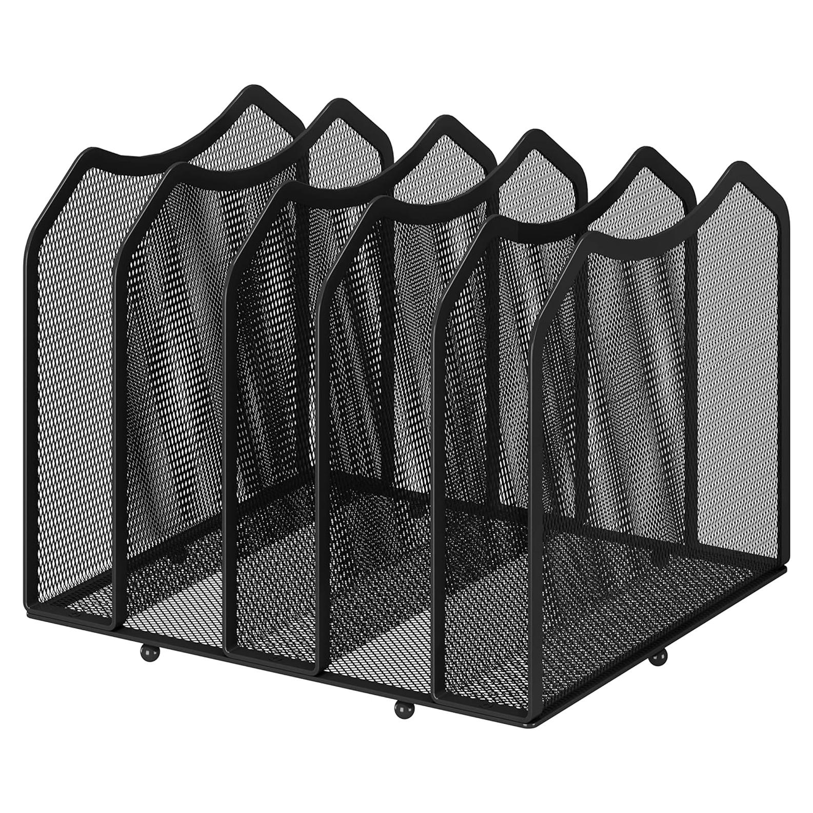 Organizador de Archivos de Malla Simple Trending 5 Secciones Negro