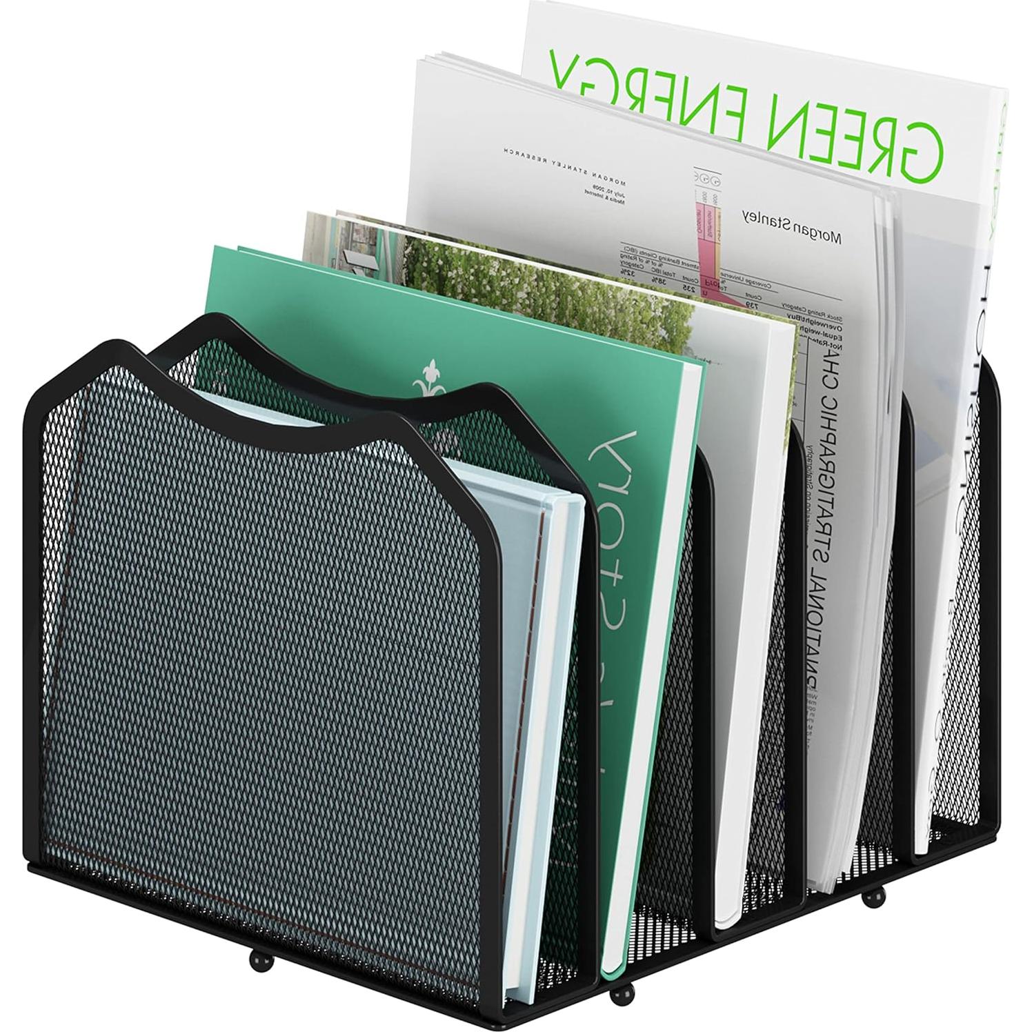 Organizador de Archivos de Malla Simple Trending 5 Secciones Negro