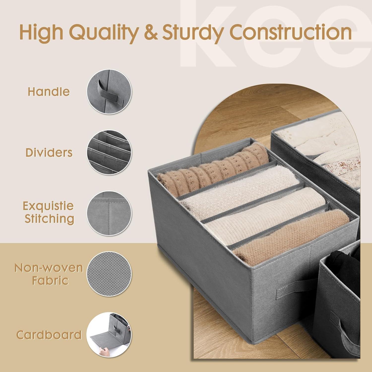 Organizadores de Ropa Criusia 6 Piezas Gris 33 Compartimentos