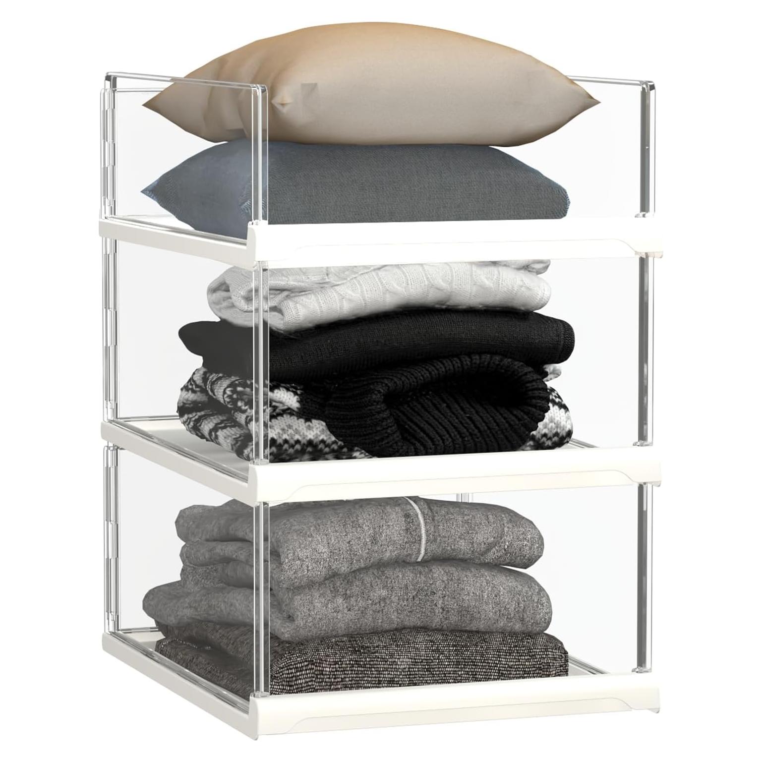 Paquete de 3 Organizadores de Closet Covetree Transparentes