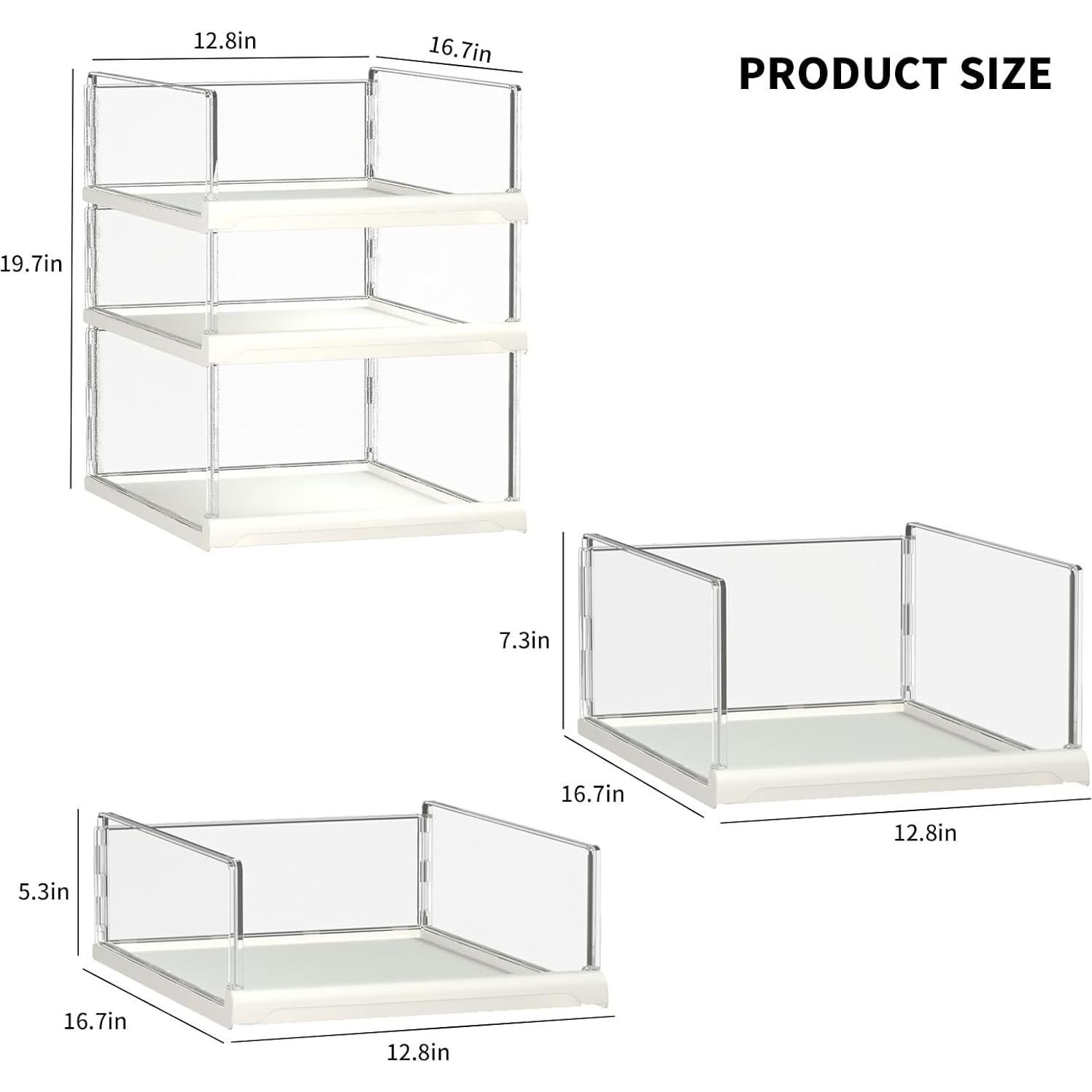 Paquete de 3 Organizadores de Closet Covetree Transparentes