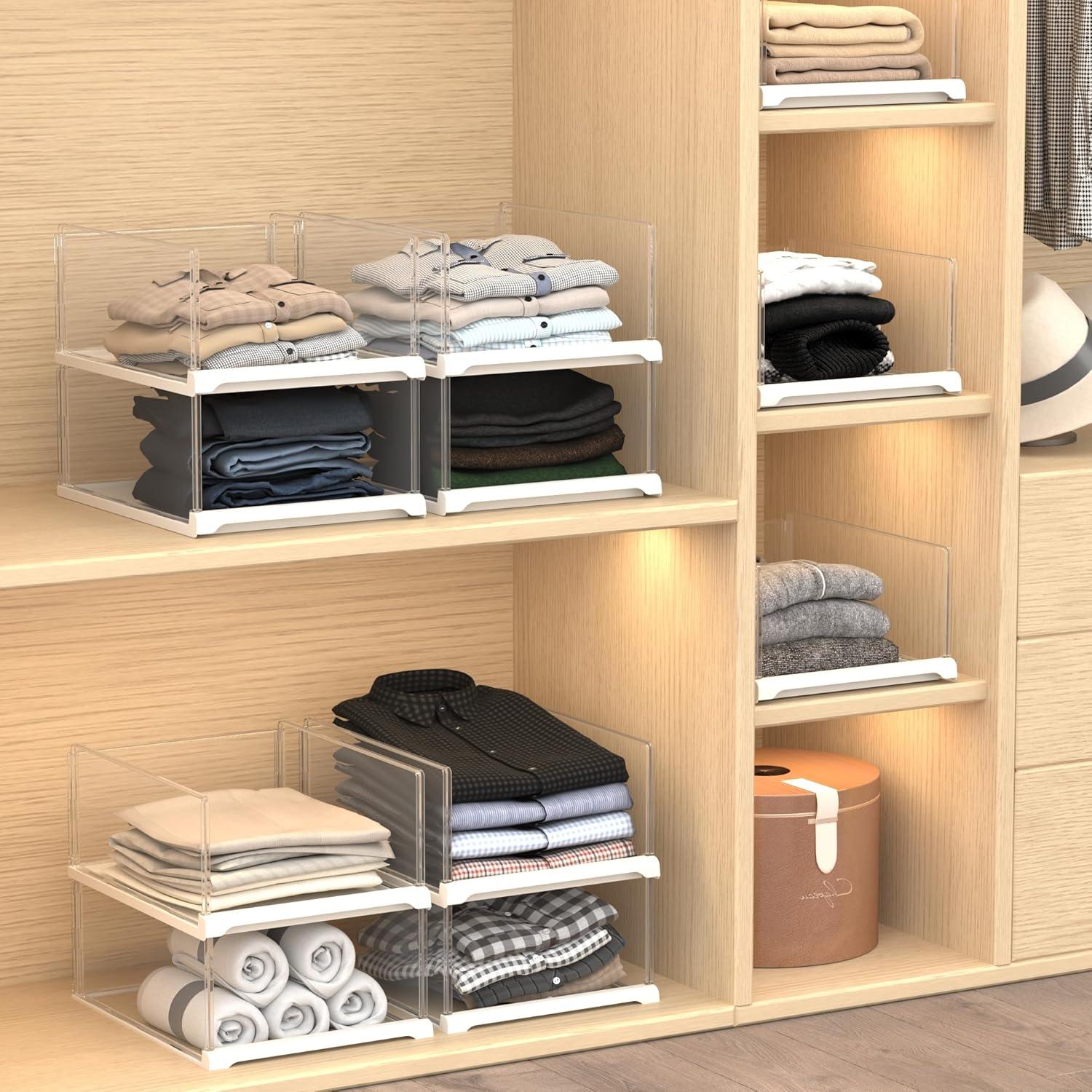 Paquete de 3 Organizadores de Closet Covetree Transparentes