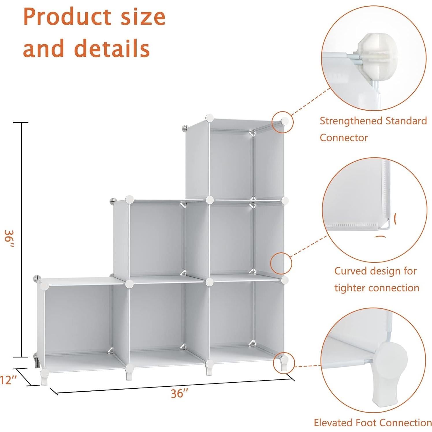 Organizador de Closet GIMTRR 6 Cubos Blanco 30x30 cm