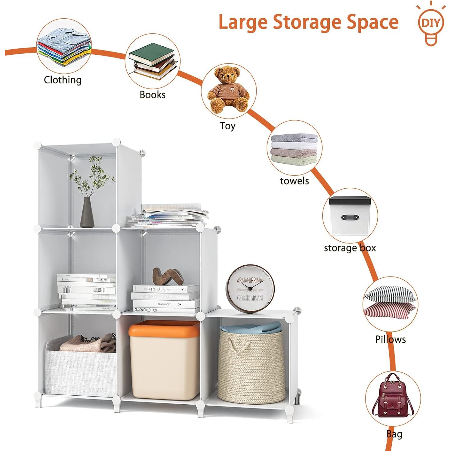 Organizador de Closet GIMTRR 6 Cubos Blanco 30x30 cm