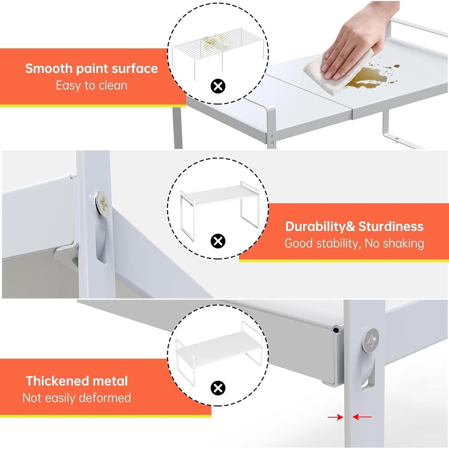 Organizador de Estante Expandible KOMOHOM 35-66 cm Blanco