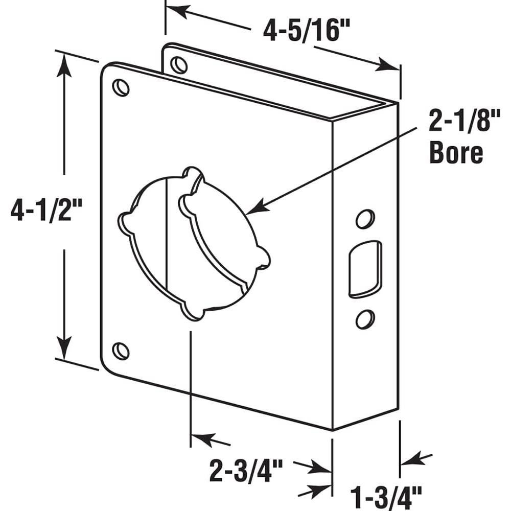 Placa de Refuerzo de Cerradura Prime-Line U 9558 Latón 4,45 cm