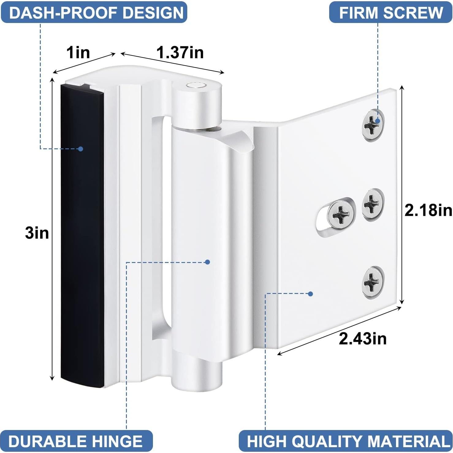 Paquete de 6 Cerraduras de Refuerzo Shimeyao para Puertas