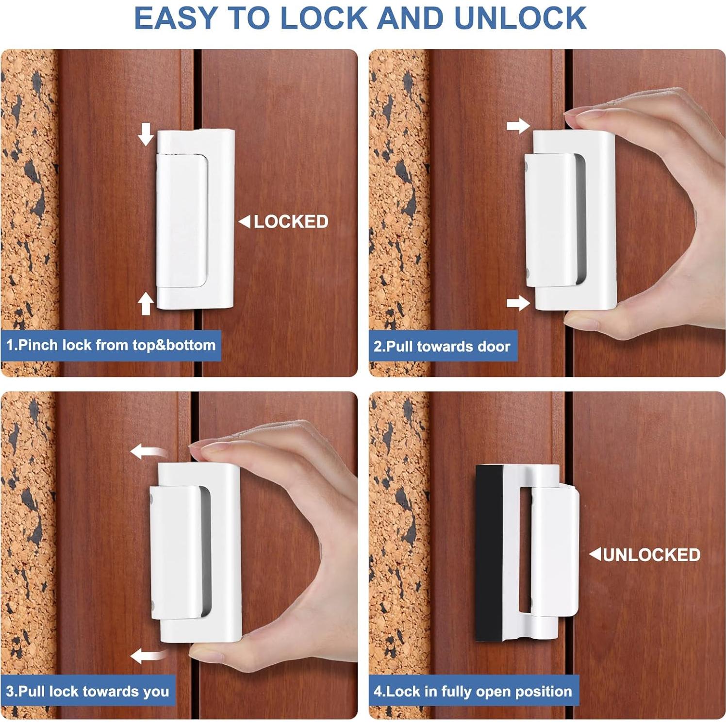 Paquete de 6 Cerraduras de Refuerzo Shimeyao para Puertas