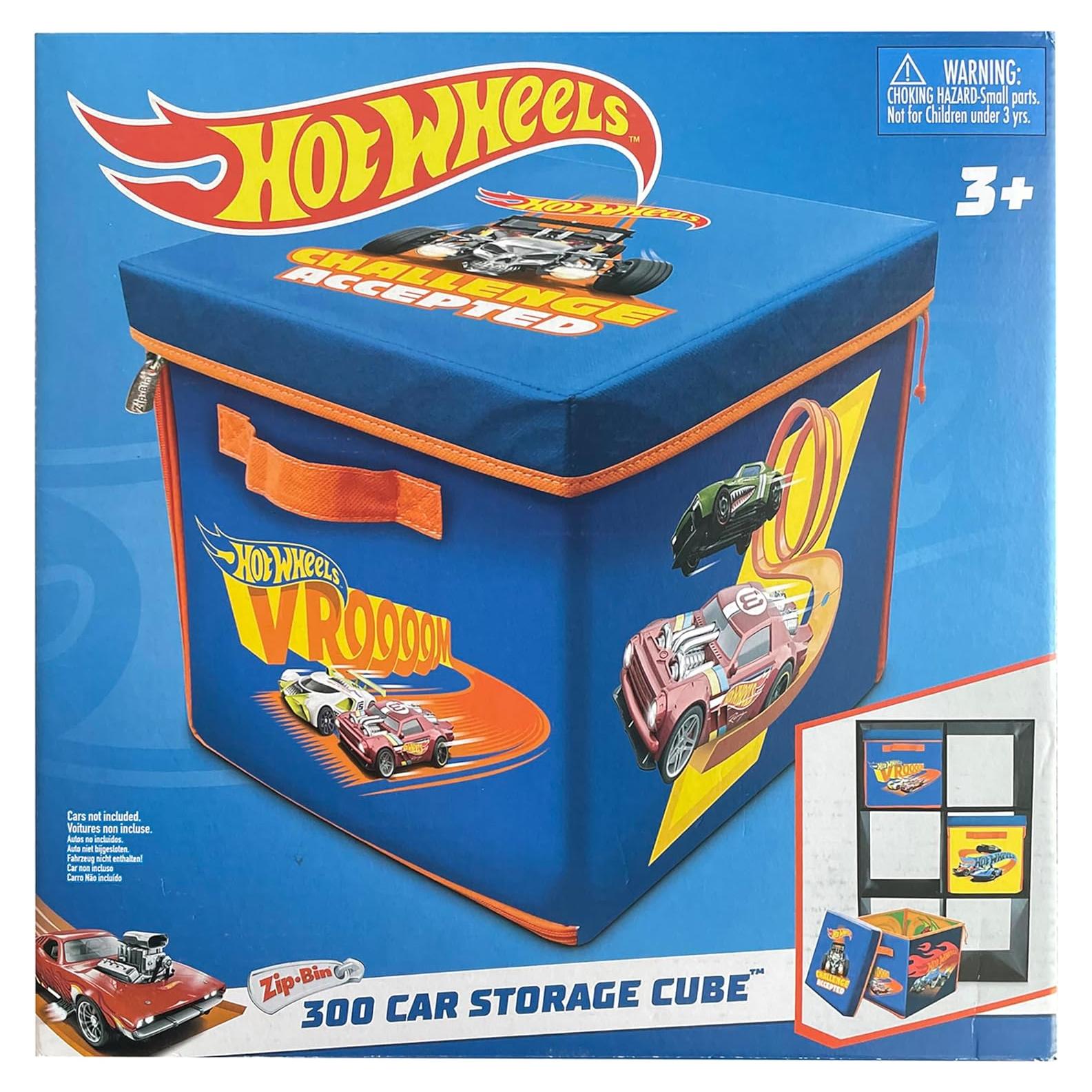 Cubo de Almacenamiento Hot Wheels ZipBin 300 Autos