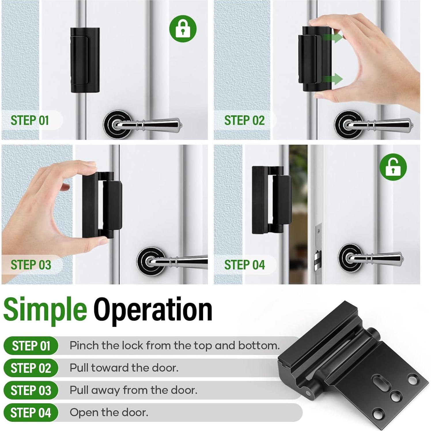 Cerradura de refuerzo Geyrut para puerta interior - Seguridad alta