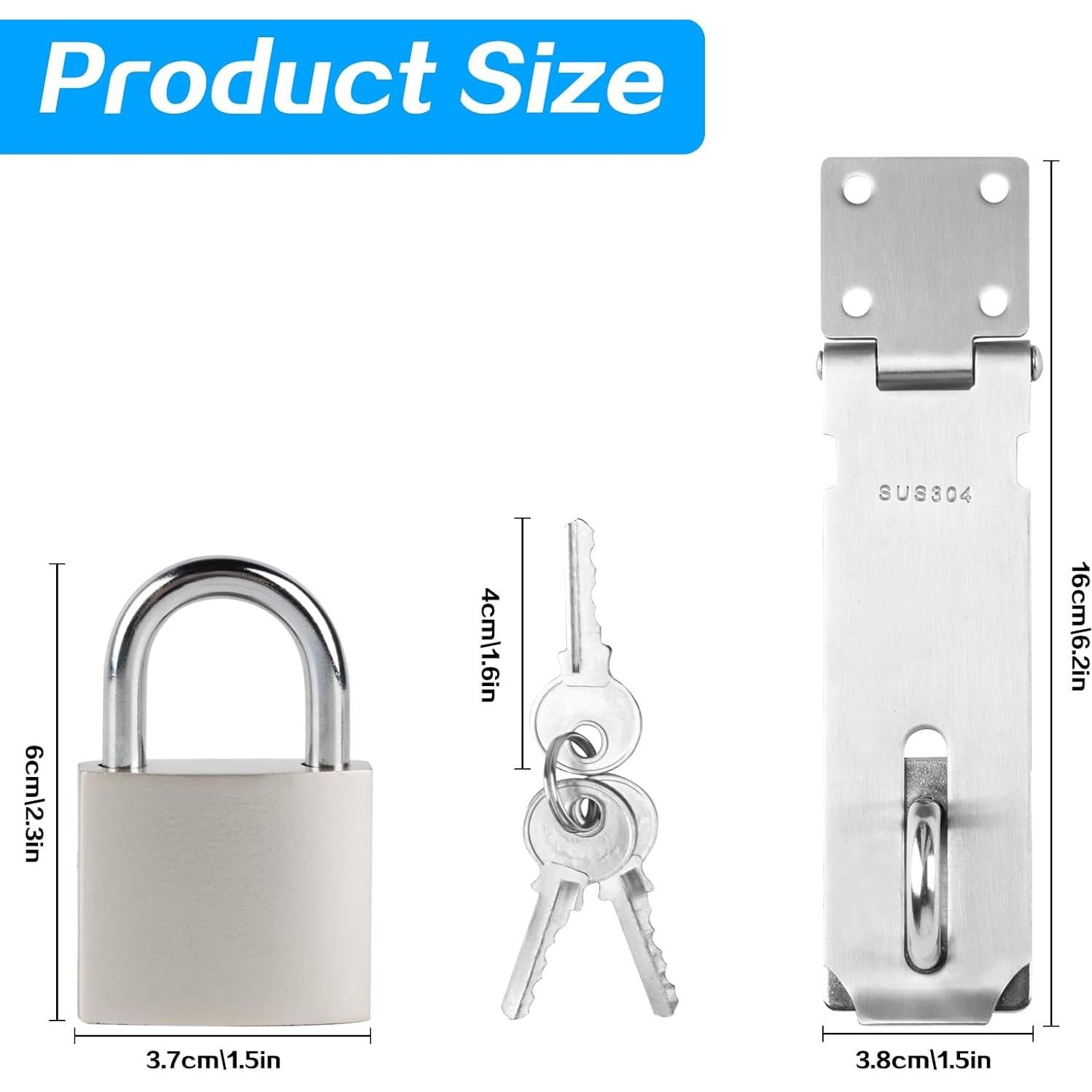 Juego de Cerradura de Acero Inoxidable QBXMY7 12,7 cm