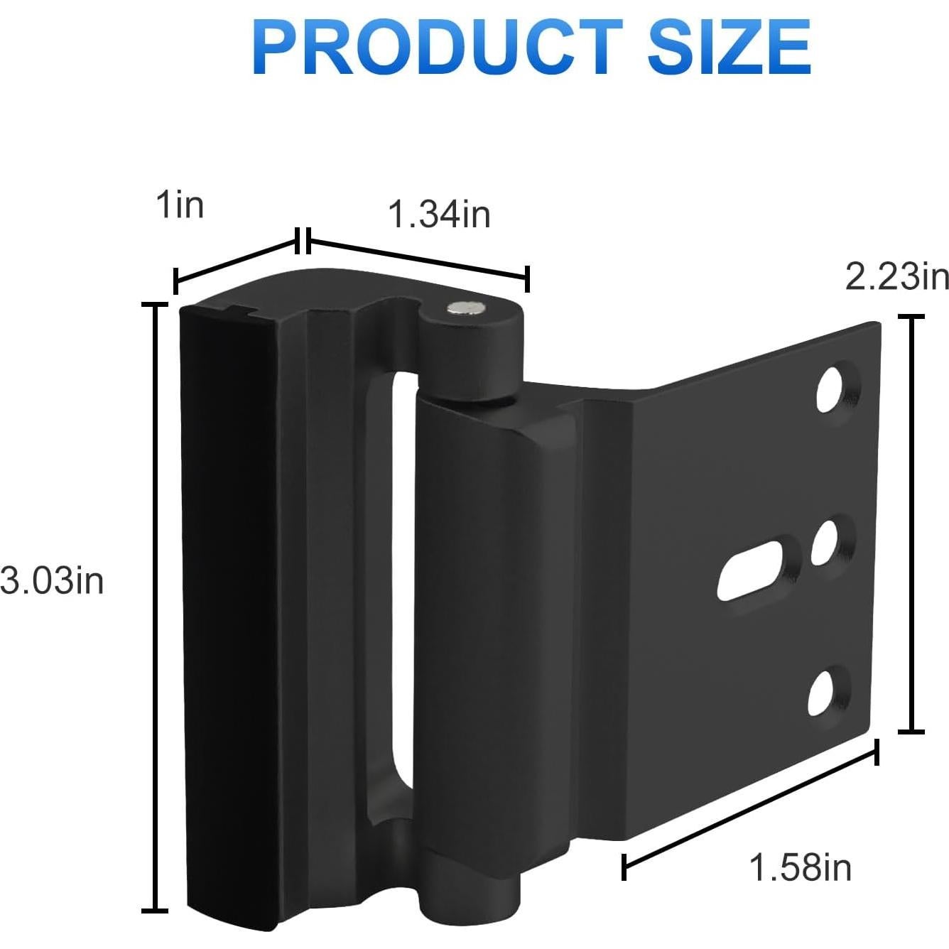 Cerradura de Refuerzo U 11126 Aluminio Negro 7,62 cm