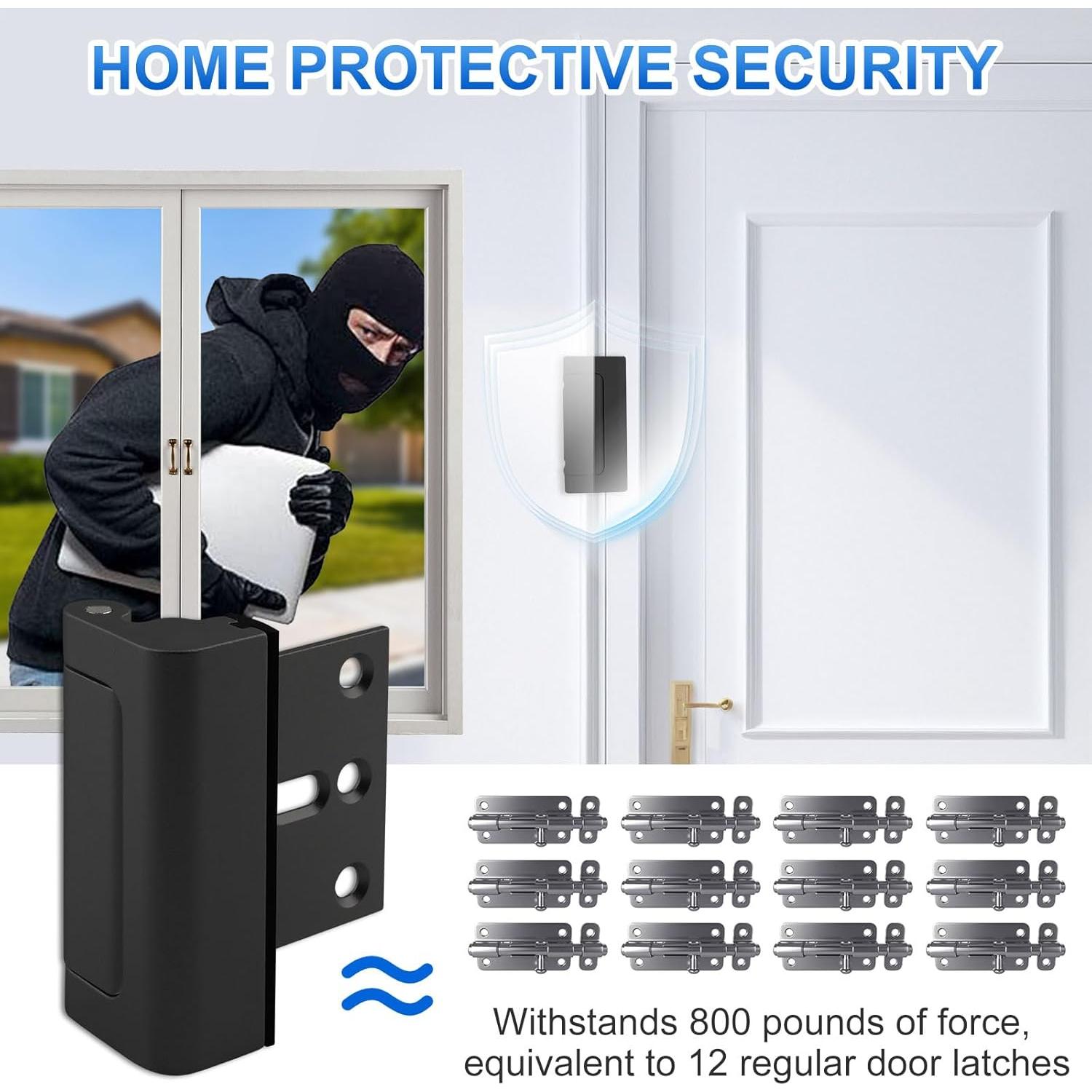 Cerradura de Refuerzo U 11126 Aluminio Negro 7,62 cm