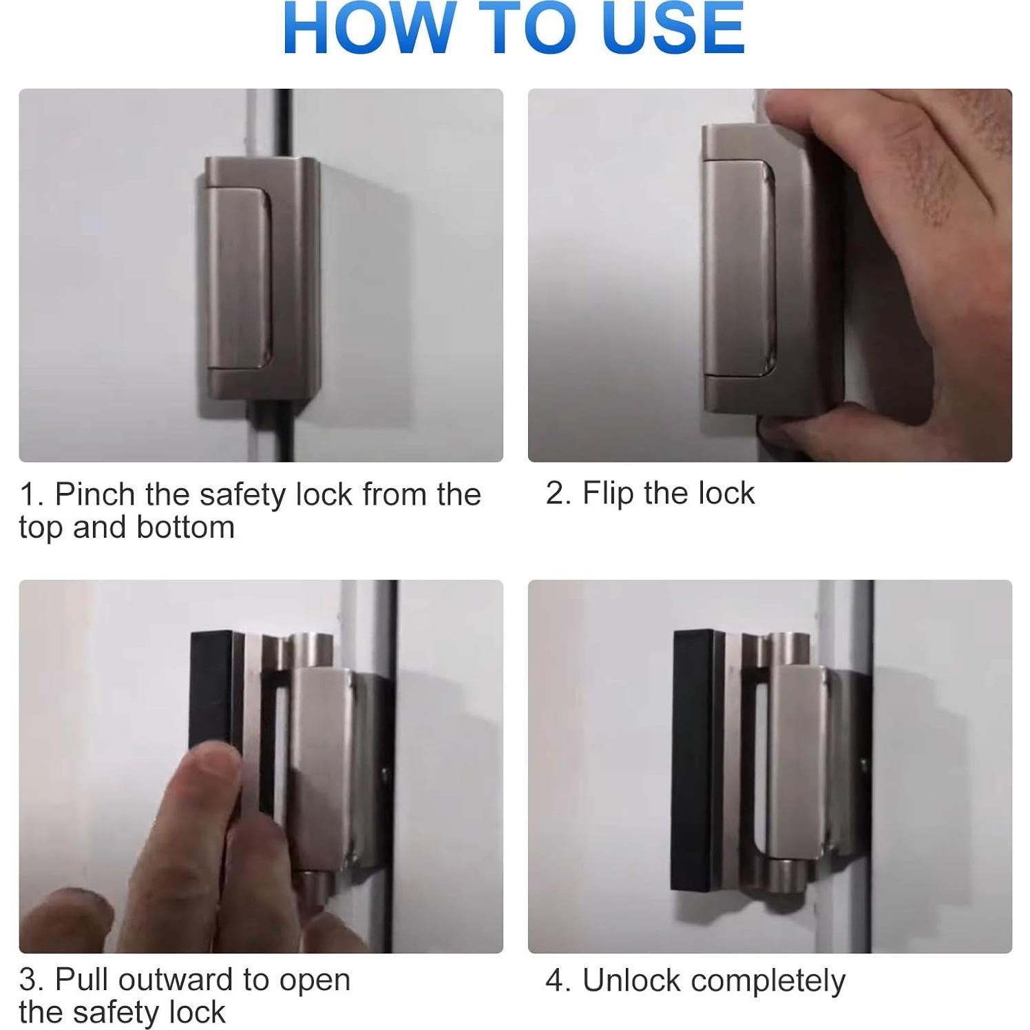 Cerradura de Refuerzo U 11126 Aluminio Negro 7,62 cm