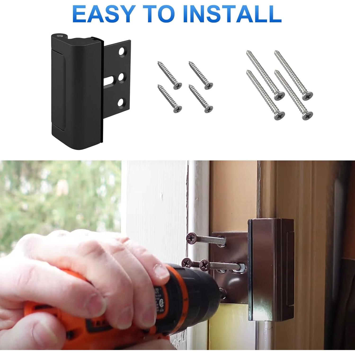 Cerradura de Refuerzo U 11126 Aluminio Negro 7,62 cm