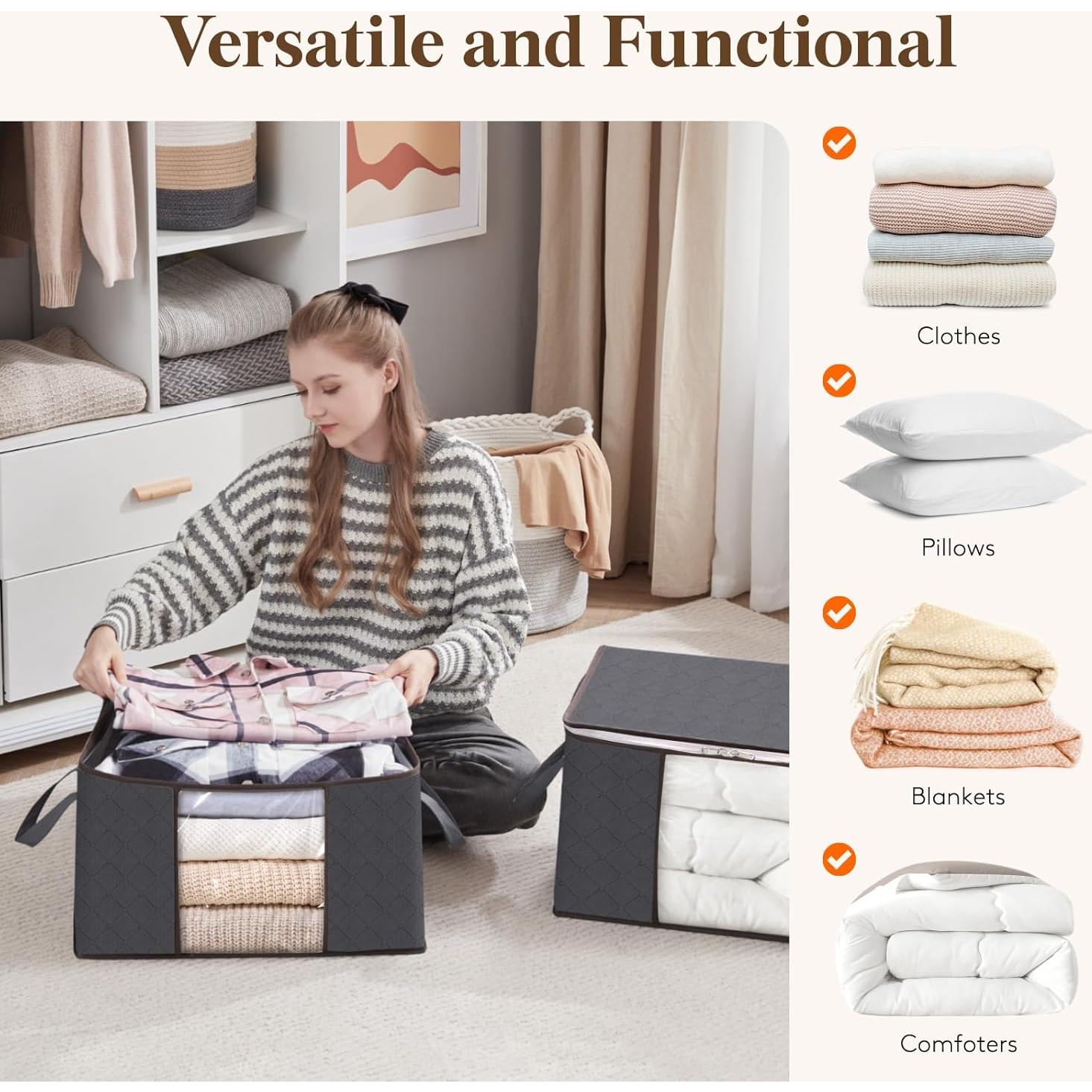 Contenedores de Almacenamiento Lifewit 6 Piezas 60L Gris