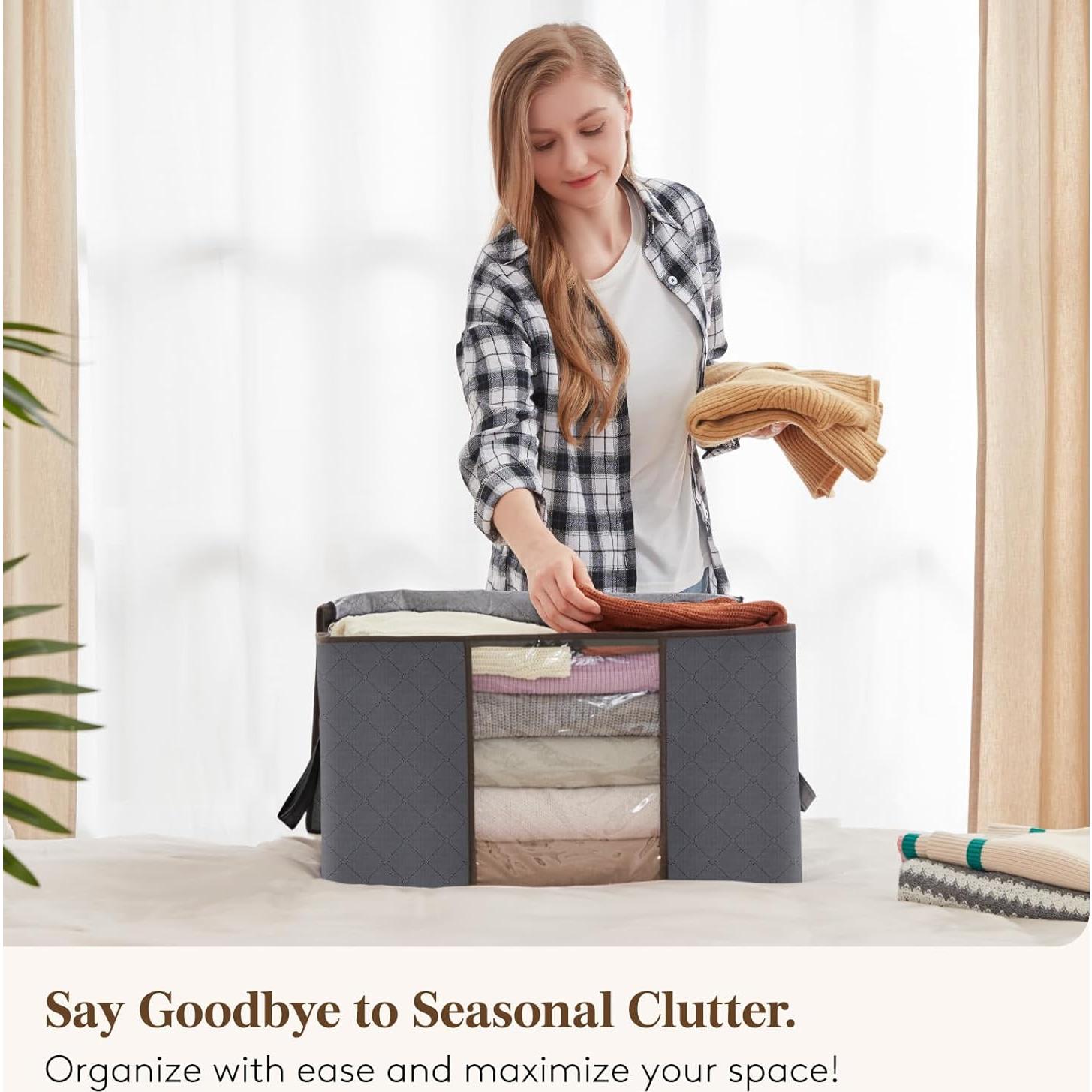 Contenedores de Almacenamiento Lifewit 6 Piezas 60L Gris