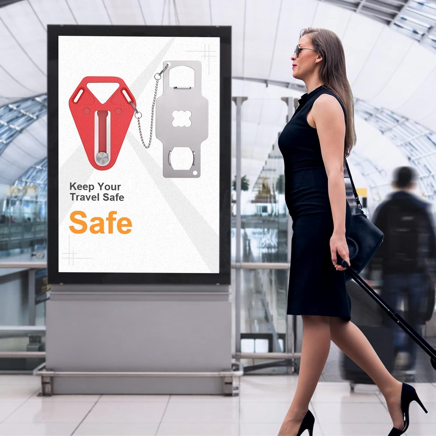 Cerradura de Puerta Portátil WINONLY Roja para Viaje