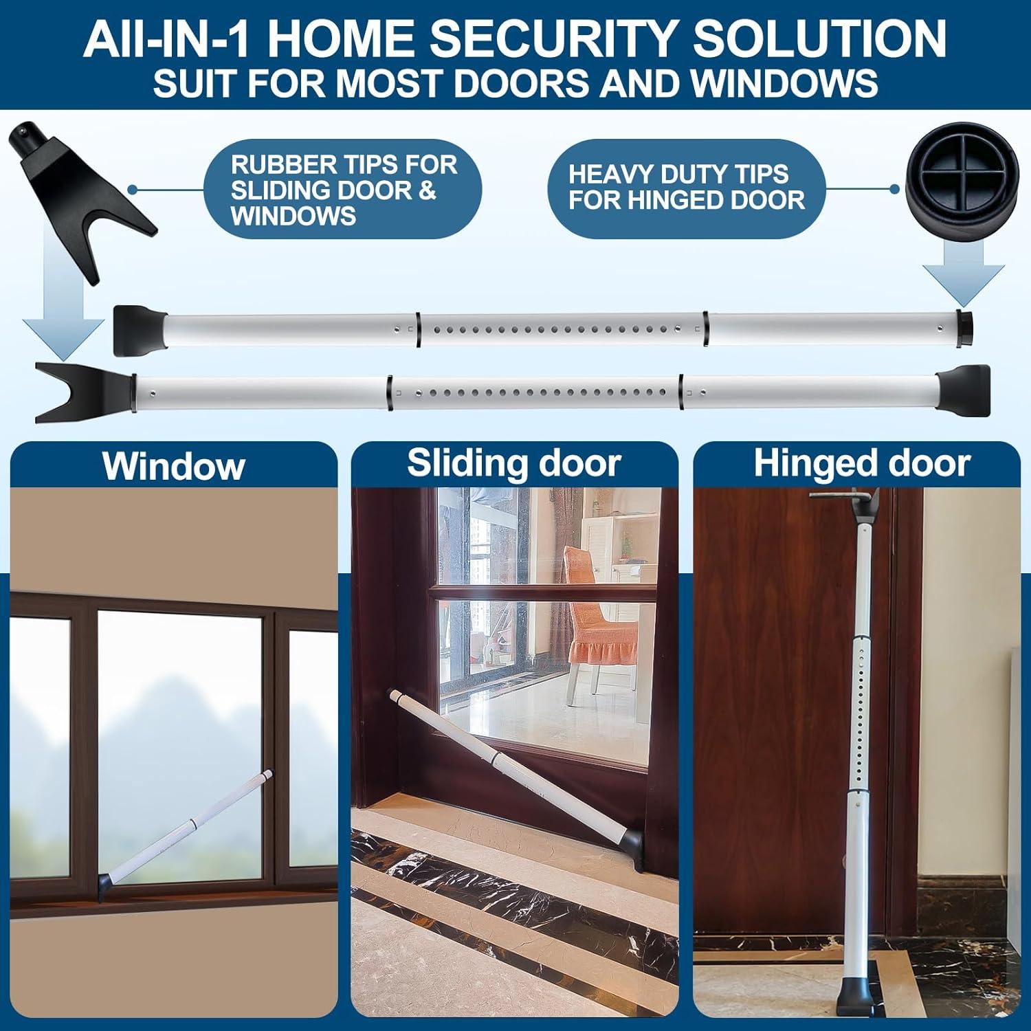 Paquete de 2 Barras de Seguridad Rerishom para Puertas