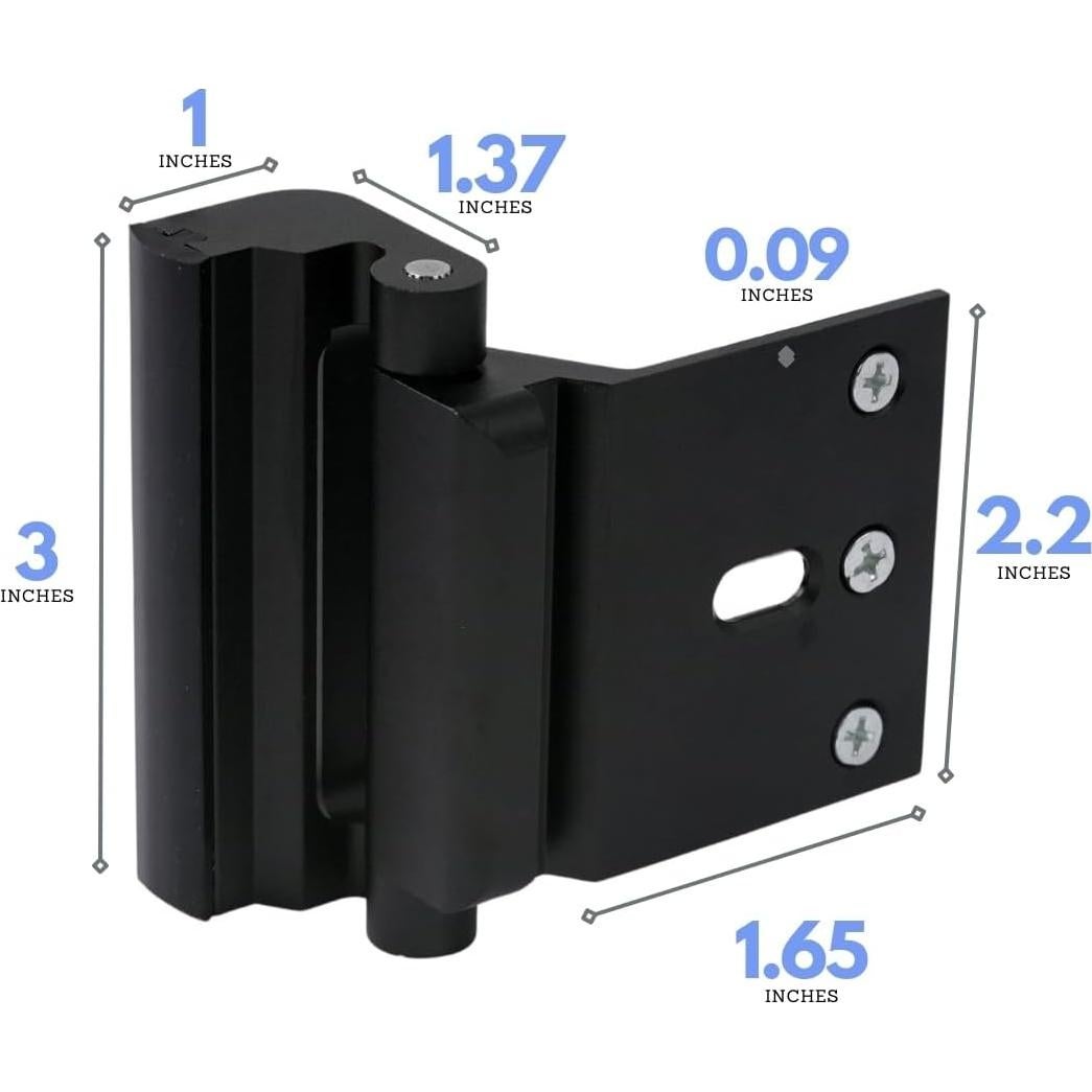 Cerradura de Refuerzo A-Four para Puertas - Aluminio Negro