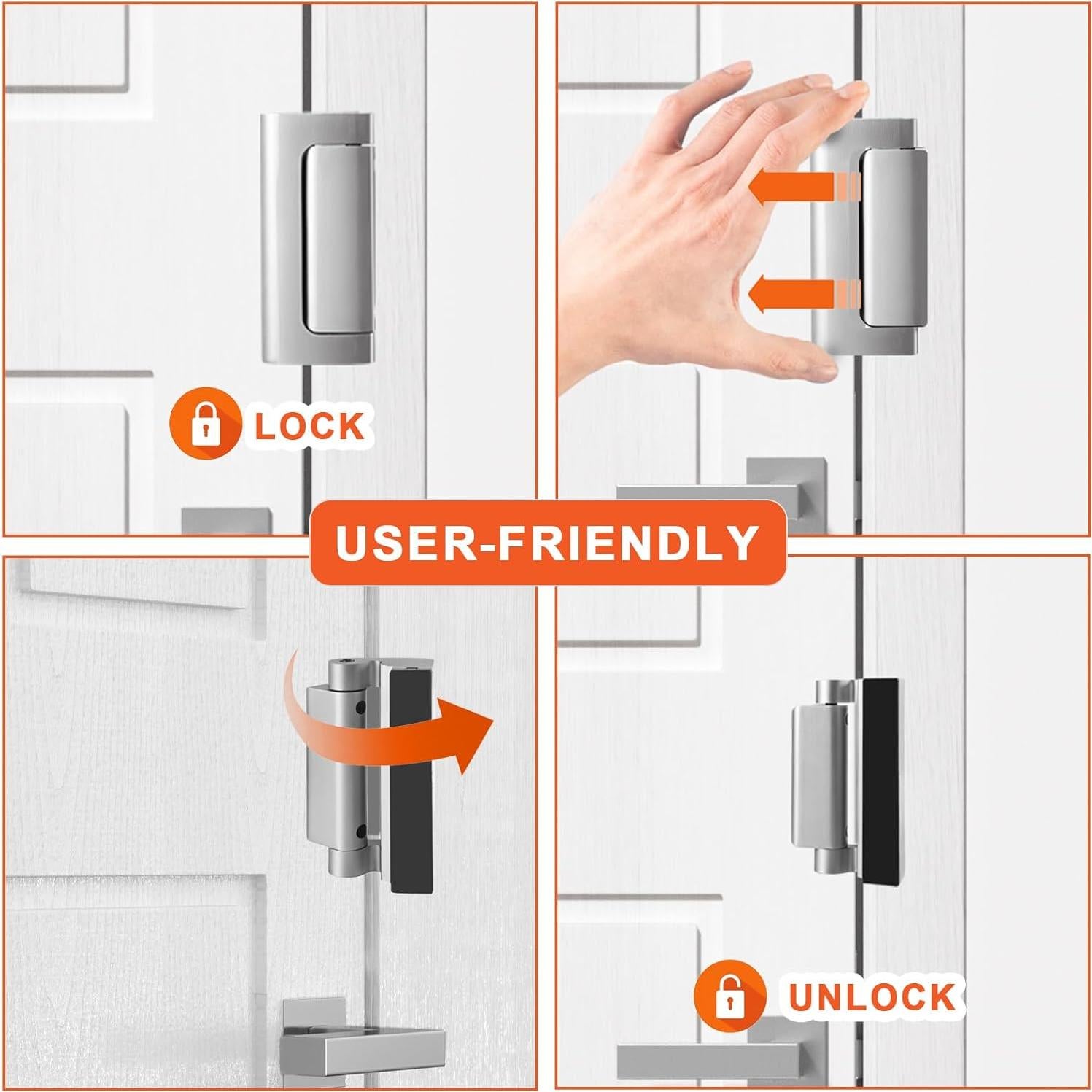 Cerradura de Seguridad KOVOSCH Refuerzo 2 Paquete Plata