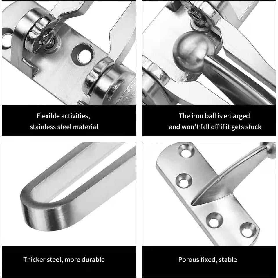 Cerradura de Barra Giratoria SHIJUNHE 4 Piezas Plata