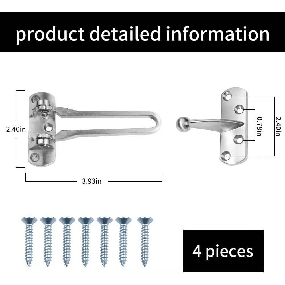 Cerradura de Barra Giratoria SHIJUNHE 4 Piezas Plata