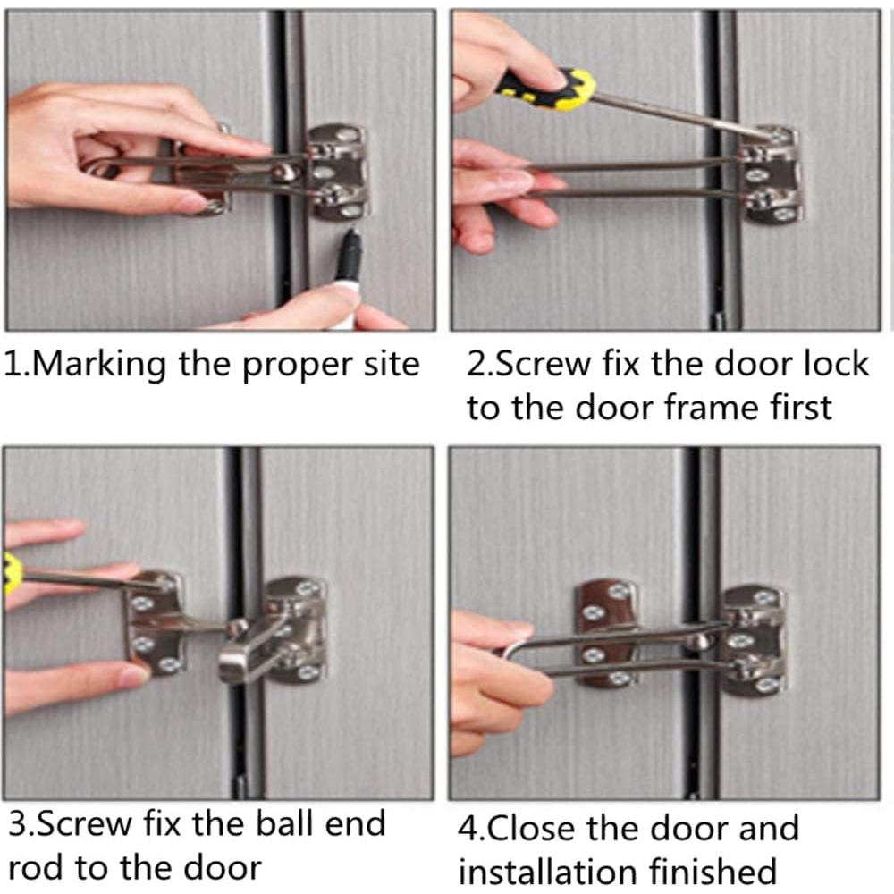 Cerradura de Seguridad para Puerta Szhdxsy, Negro