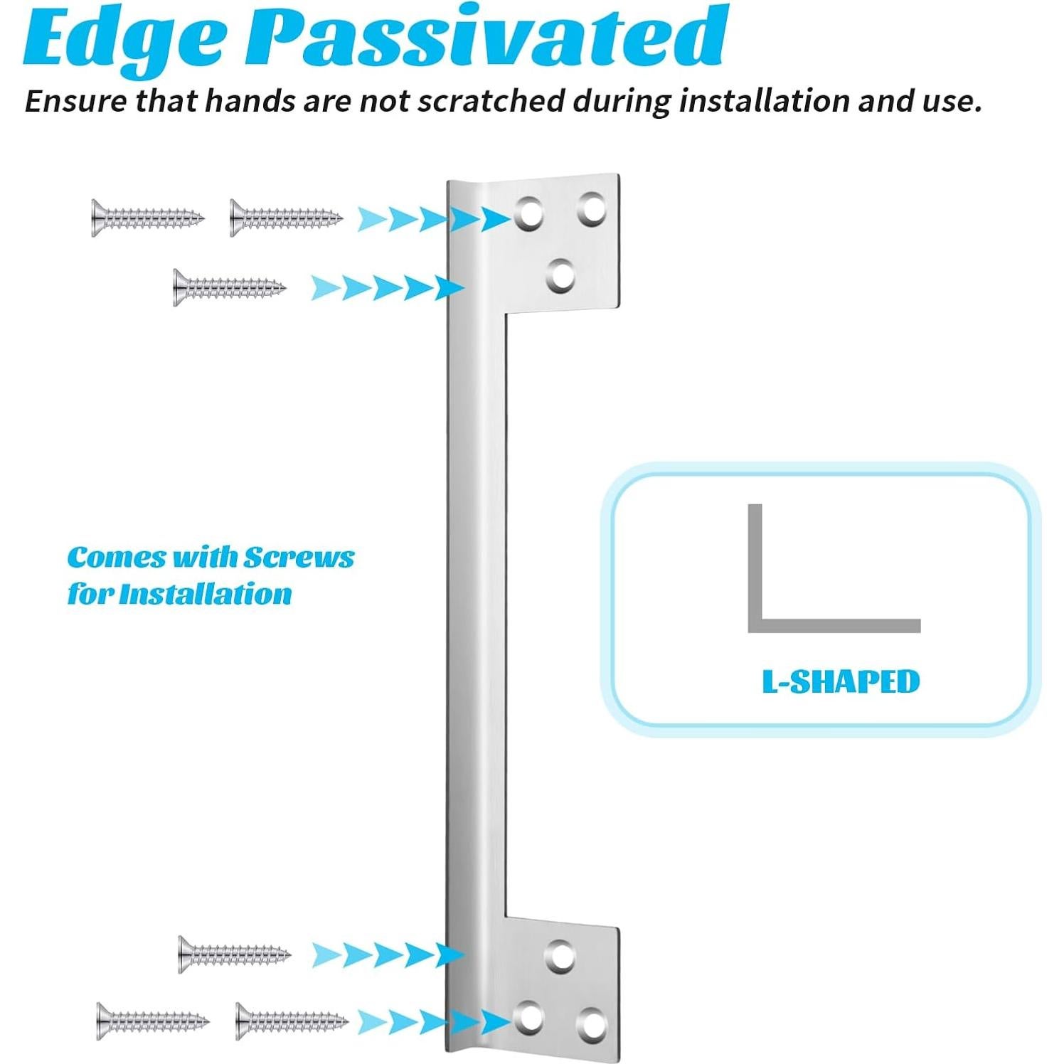 Placa de Protección de Pestillo Blulu 18 cm Acero Inoxidable - 2 Piezas