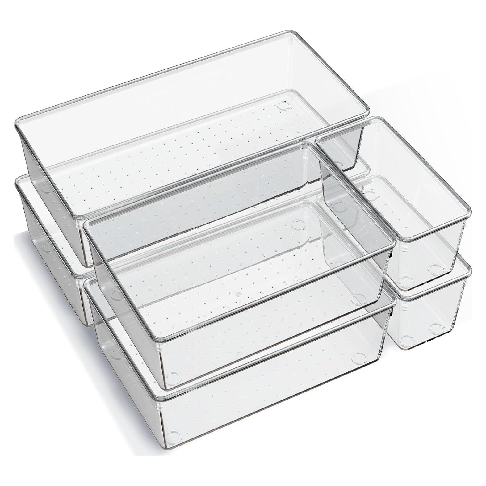 Organizador de Cajones Criusia 6 Piezas Plástico Transparente