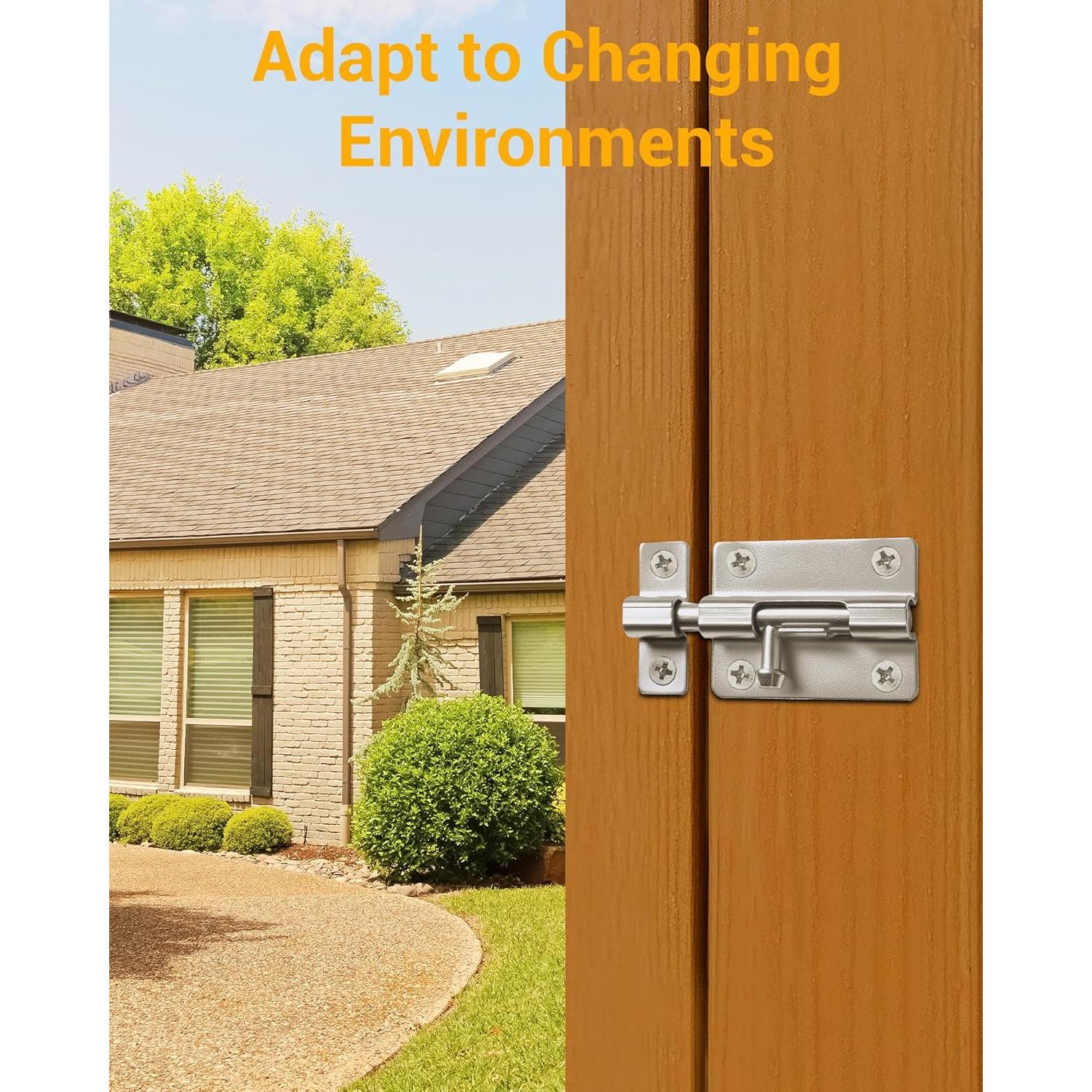 Cerradura deslizante de seguridad HELEMAN 2 Paquetes Plata