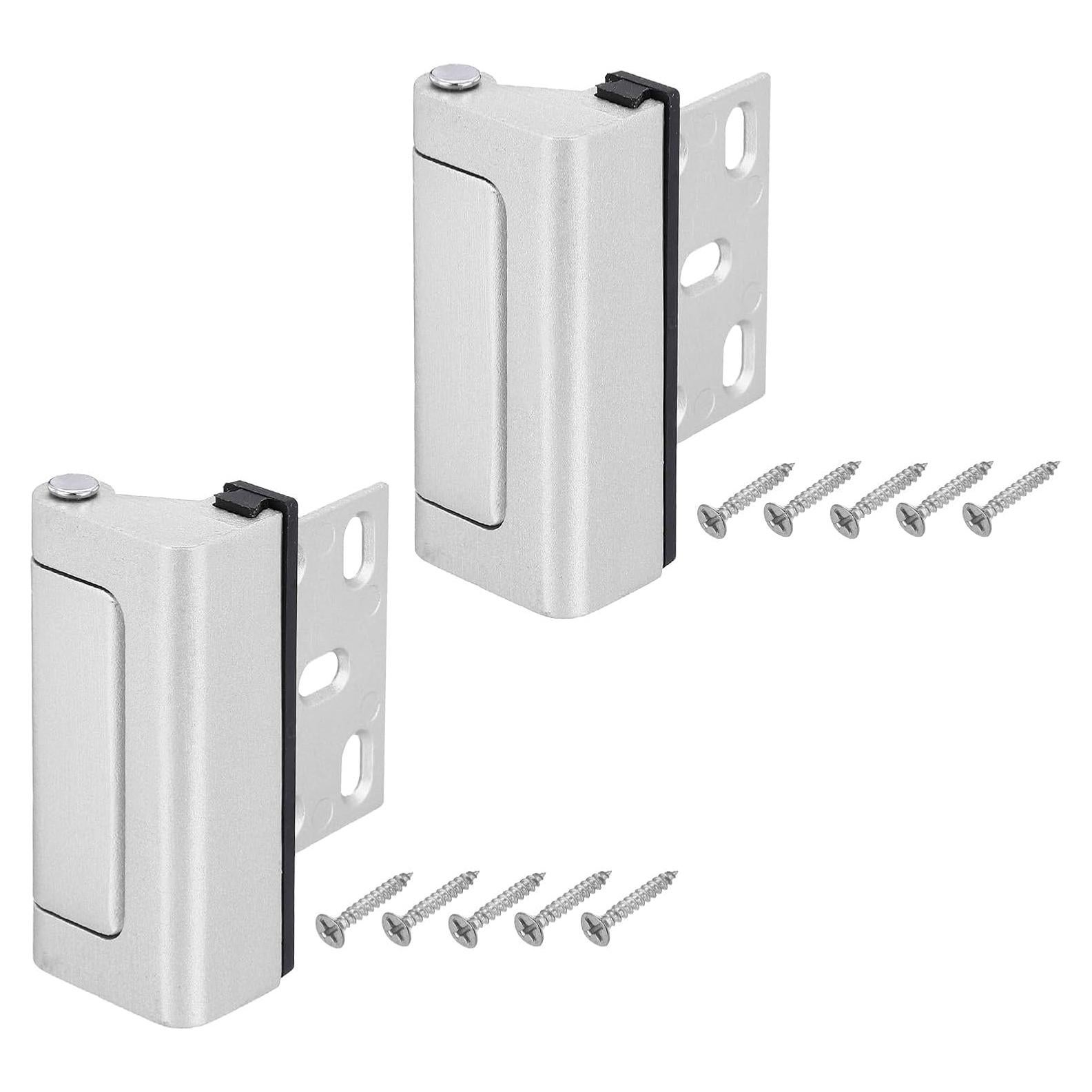 Cerradura de Refuerzo PATIKIL 2 Pcs Aluminio Plata
