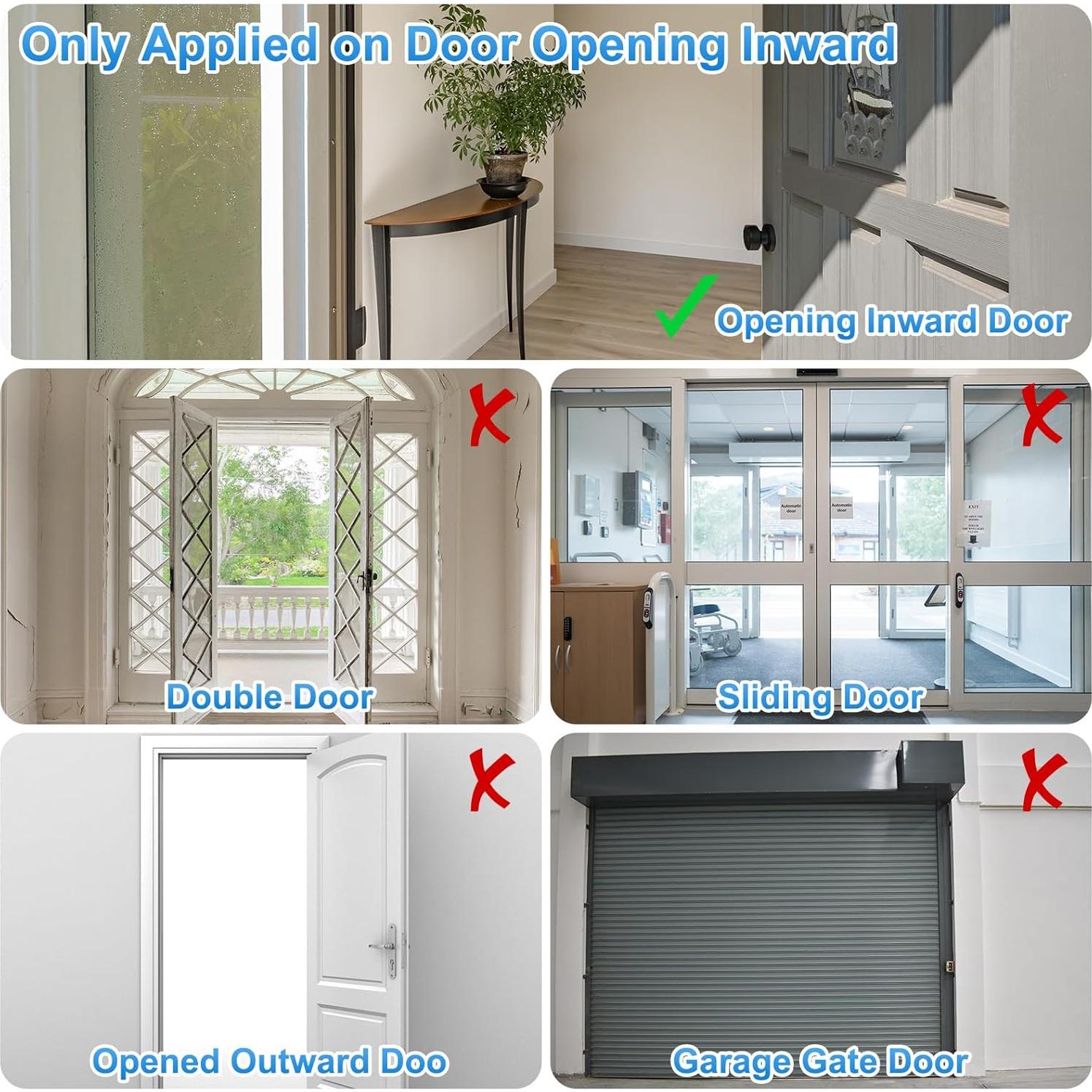 Cerradura de Refuerzo PATIKIL 2 Pcs Aluminio Plata