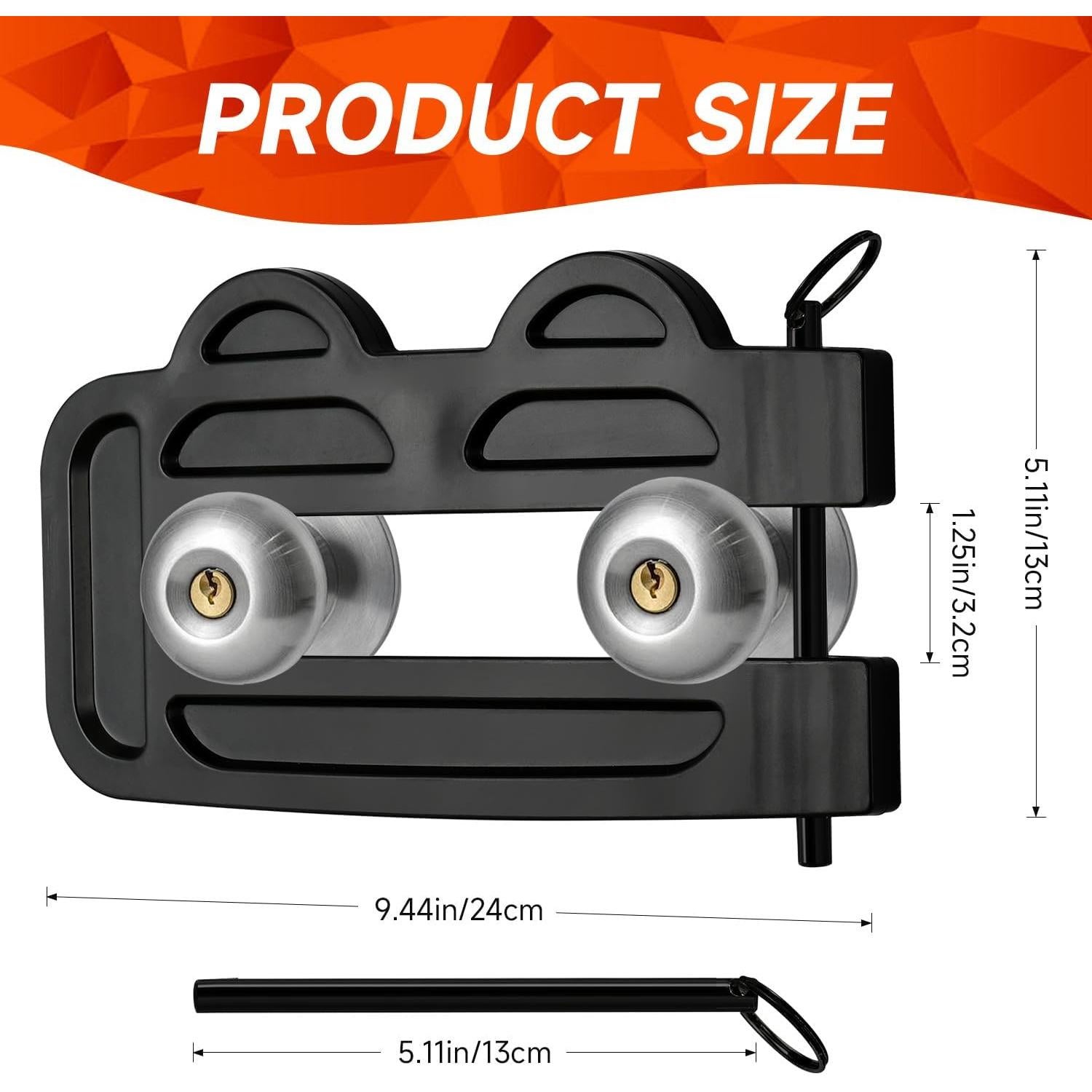 Cerradura de Doble Puerta OROILUPU Ajustable Seguridad Negro
