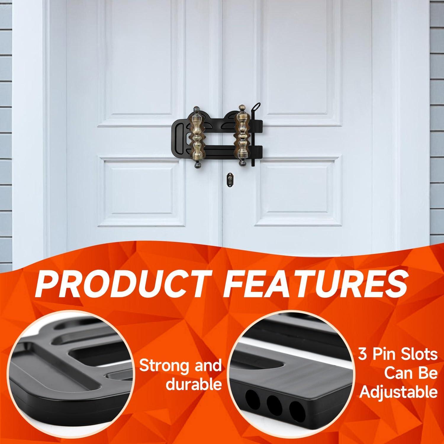 Cerradura de Doble Puerta OROILUPU Ajustable Seguridad Negro