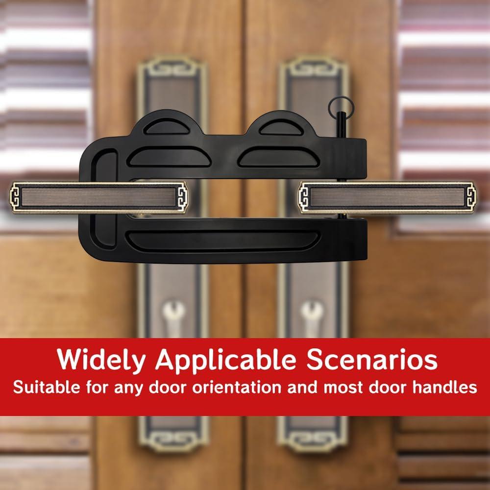 Cerradura de Doble Puerta OROILUPU Ajustable Seguridad Negro