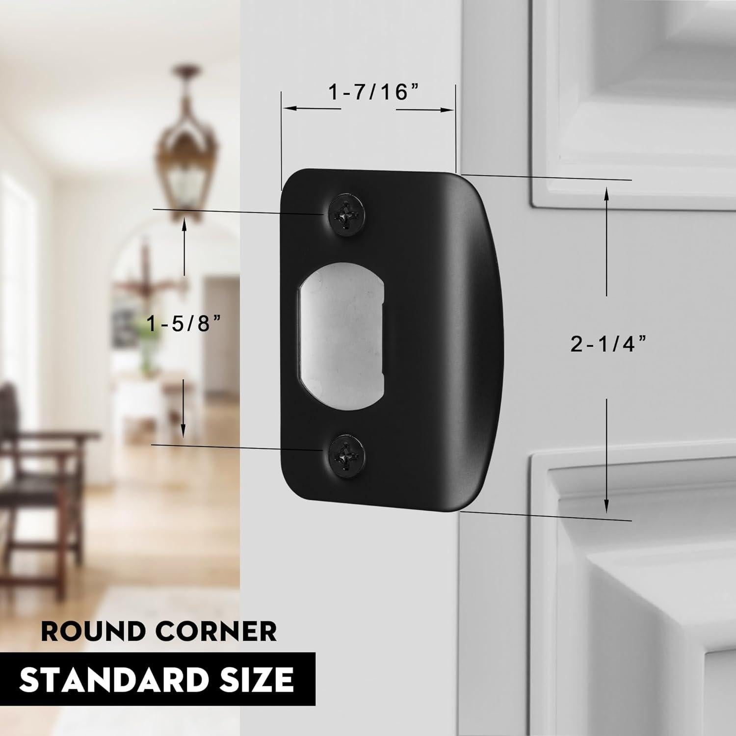 Placa de refuerzo de puerta Newlaking negra mate 5x3.8 cm