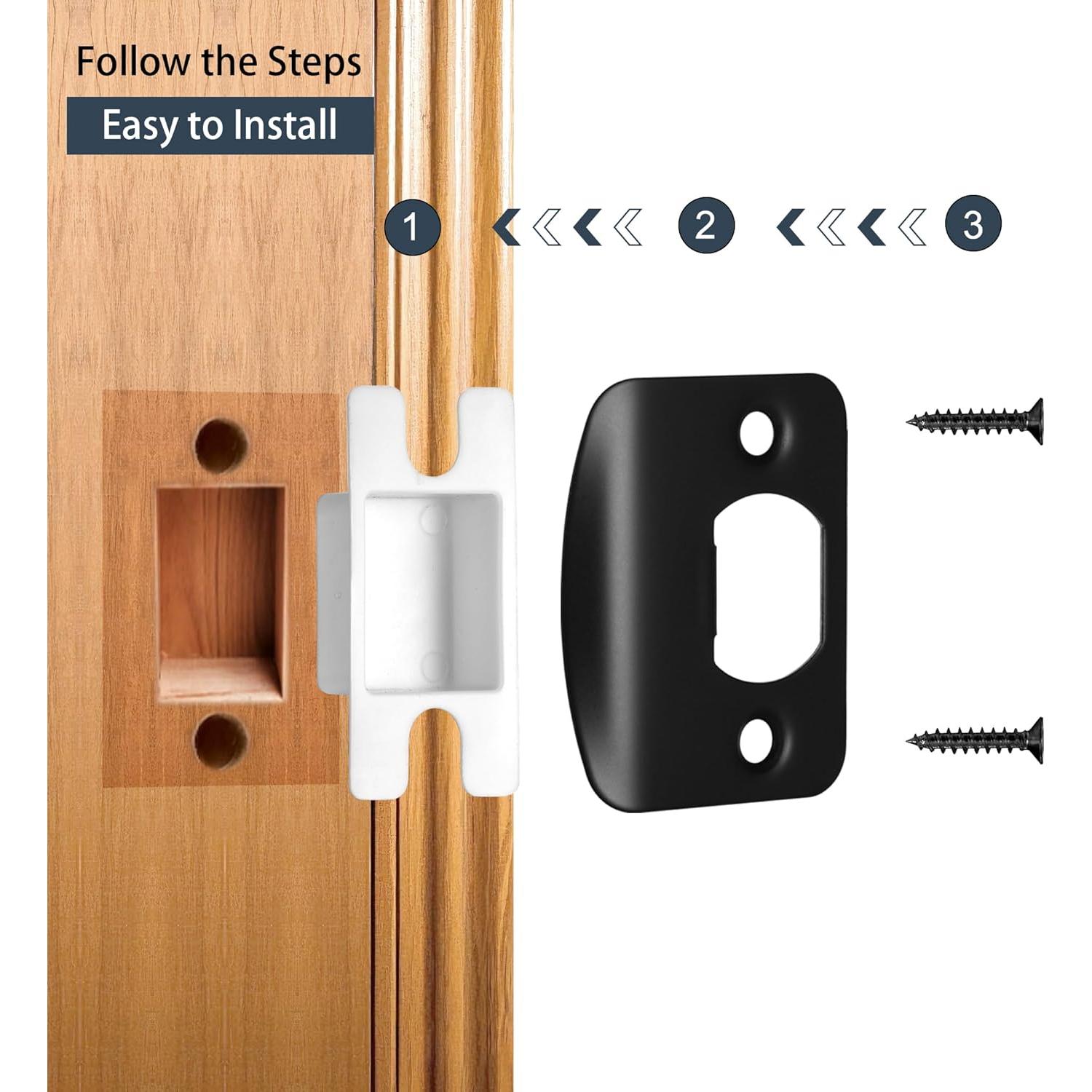 Placa de refuerzo de puerta Newlaking negra mate 5x3.8 cm