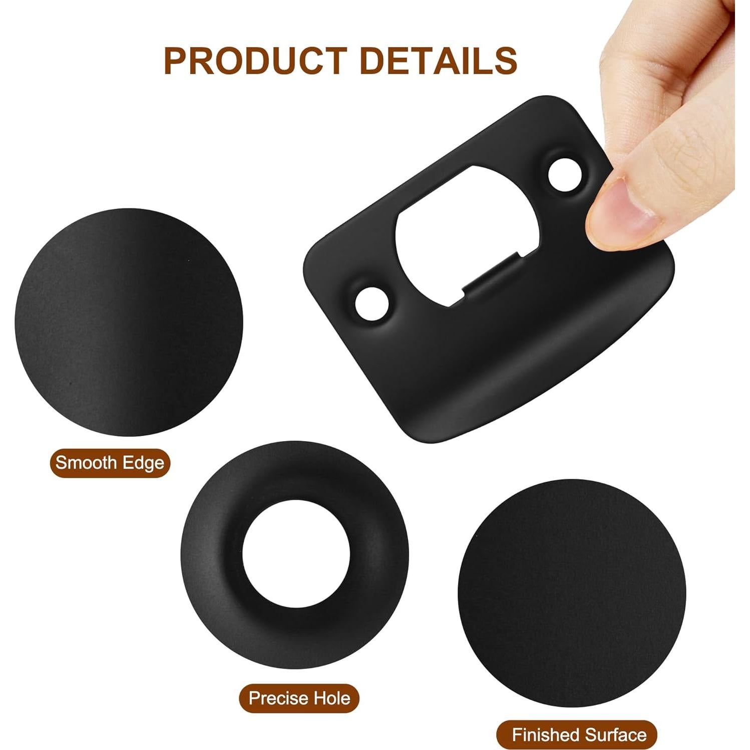 Placa de refuerzo de puerta Newlaking negra mate 5x3.8 cm