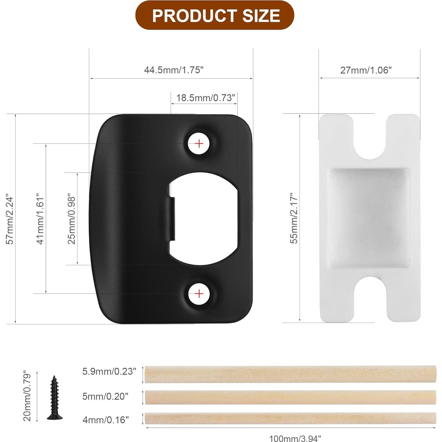 Placa de refuerzo de puerta Newlaking negra mate 5x3.8 cm