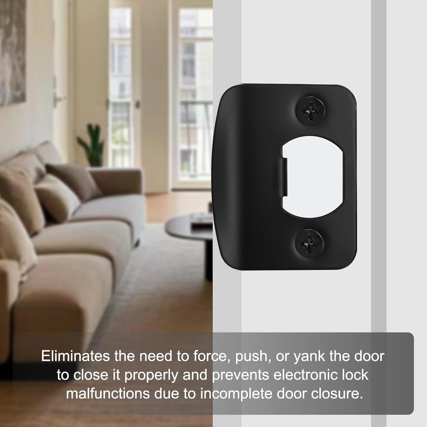 Placa de refuerzo de puerta Newlaking negra mate 5x3.8 cm