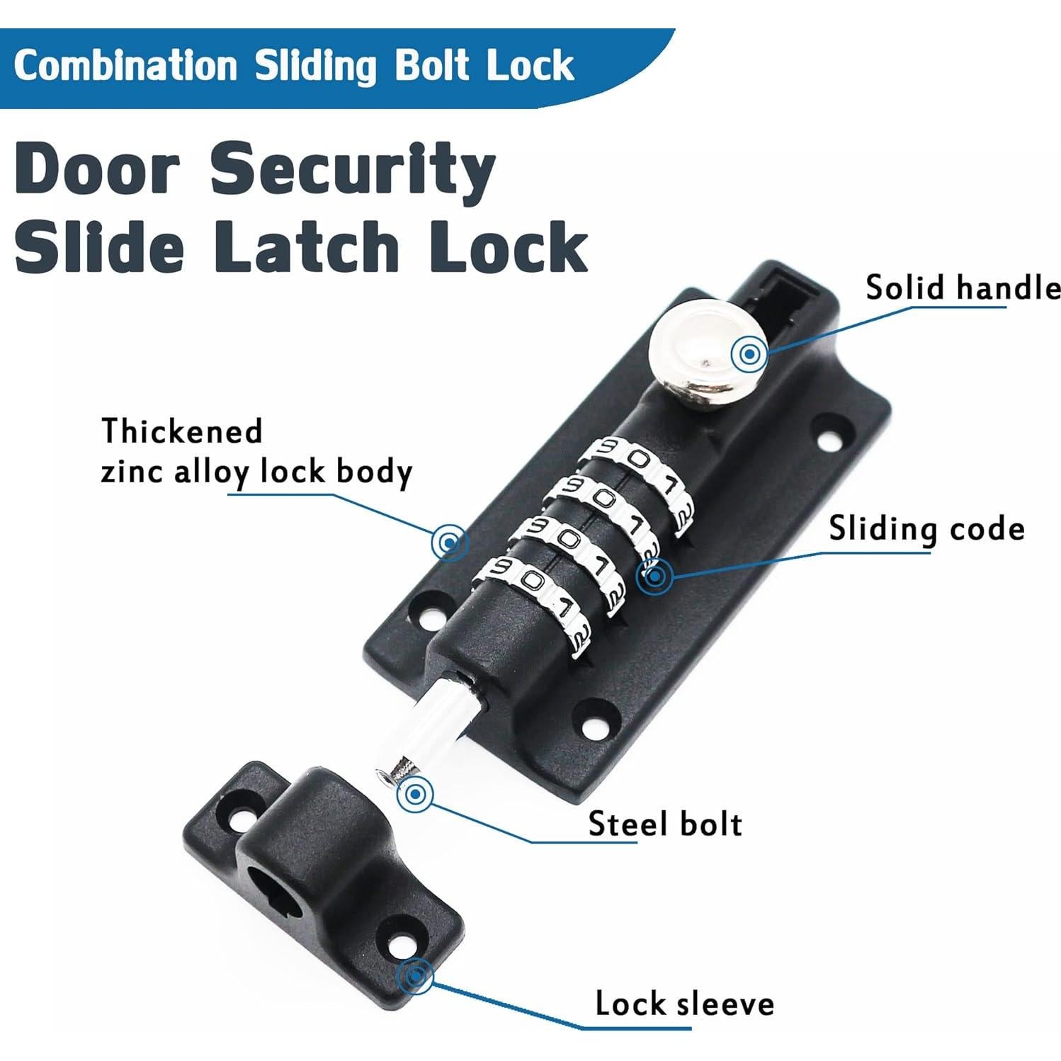 Cerradura de seguridad V·RESOURCING 4 dígitos negra