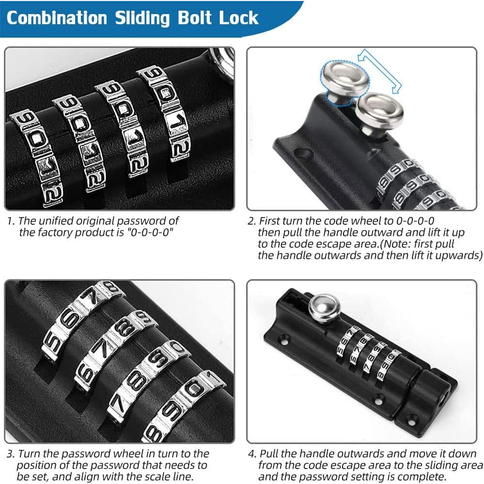 Cerradura de seguridad V·RESOURCING 4 dígitos negra