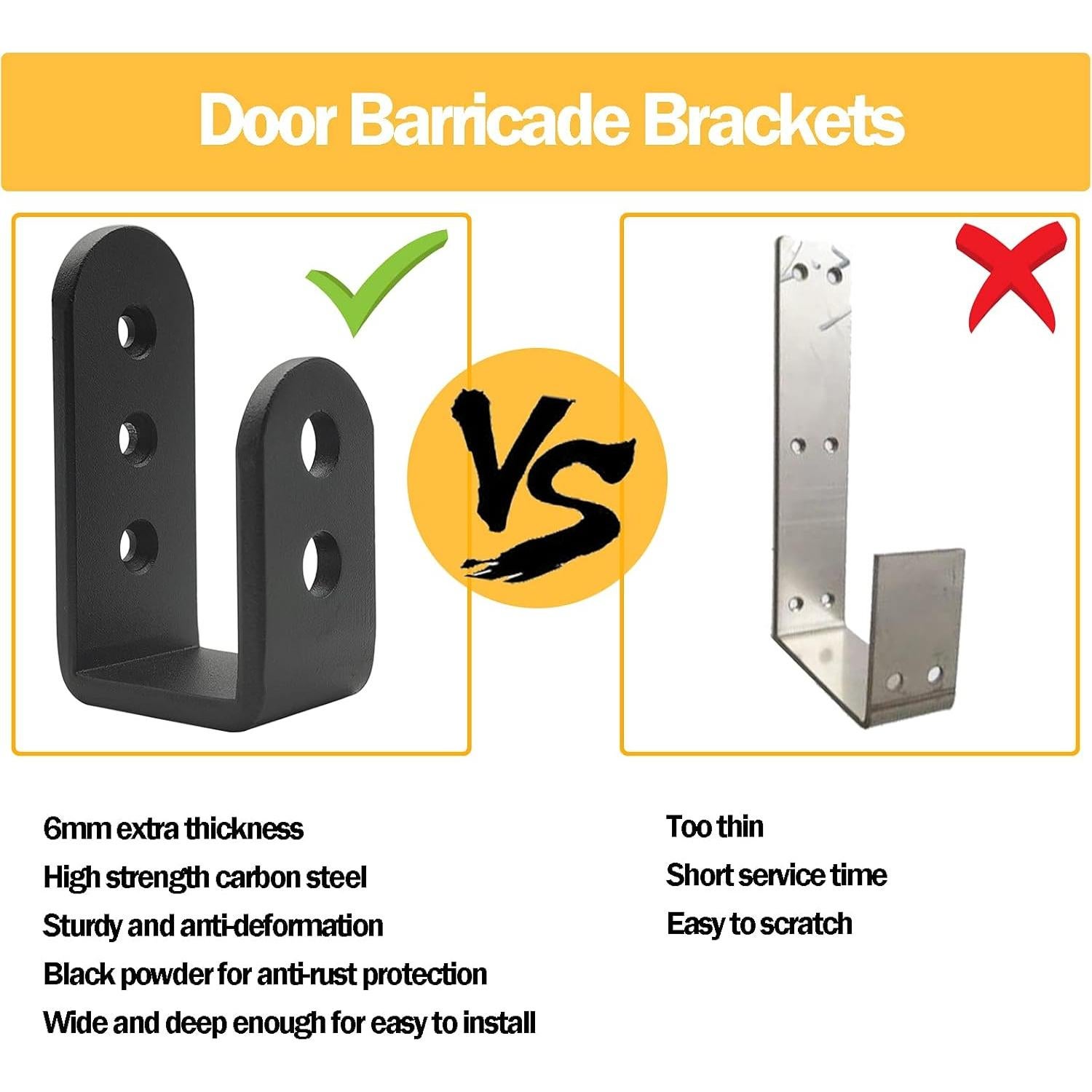 Soportes de Barricada para Puertas 2x4 DOMUEN - Acero 6mm