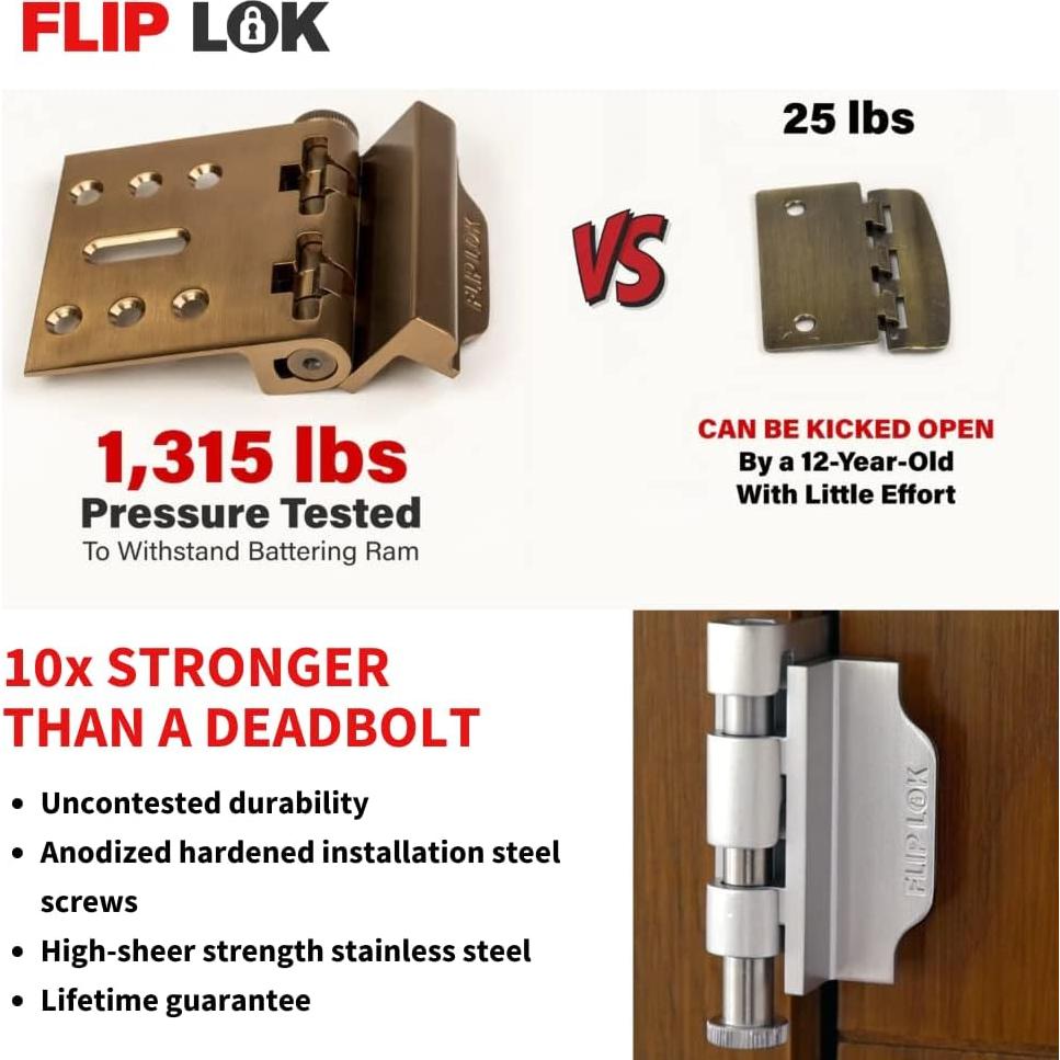 Cerradura de alta seguridad FlipLok FL23RSBK - Sin llave, negra
