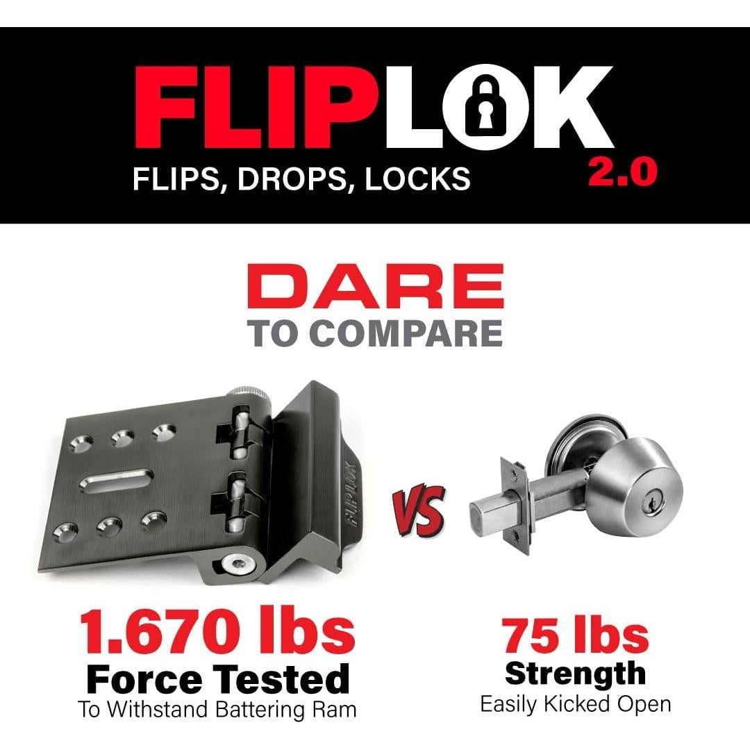 Cerradura de alta seguridad FlipLok FL23RSBK - Sin llave, negra