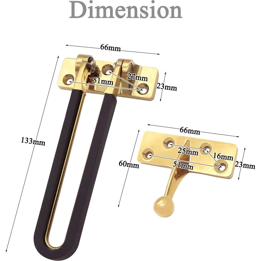 Guardia de Cerradura de Seguridad Ekris Dorado para Puerta